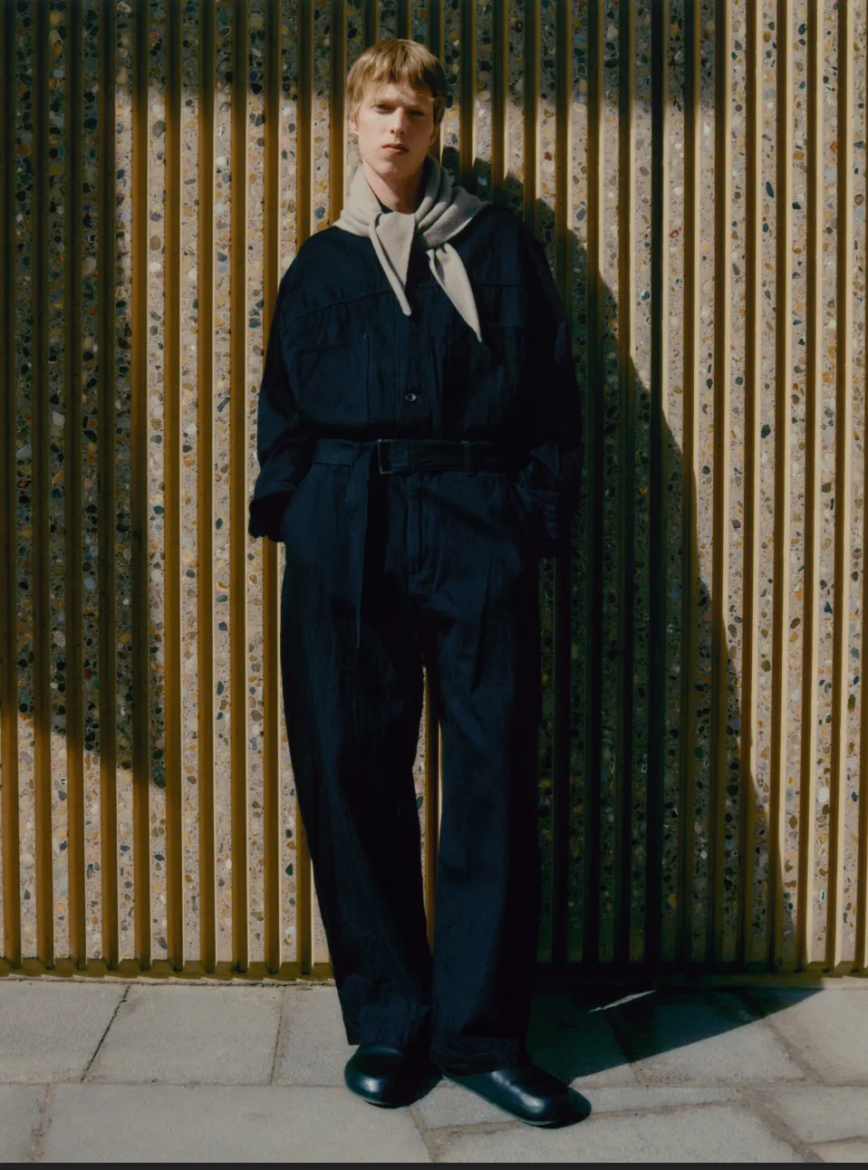 Trigon Scarf in Charcoal Marl sold by Studio Nicholson product image thumbnail 2