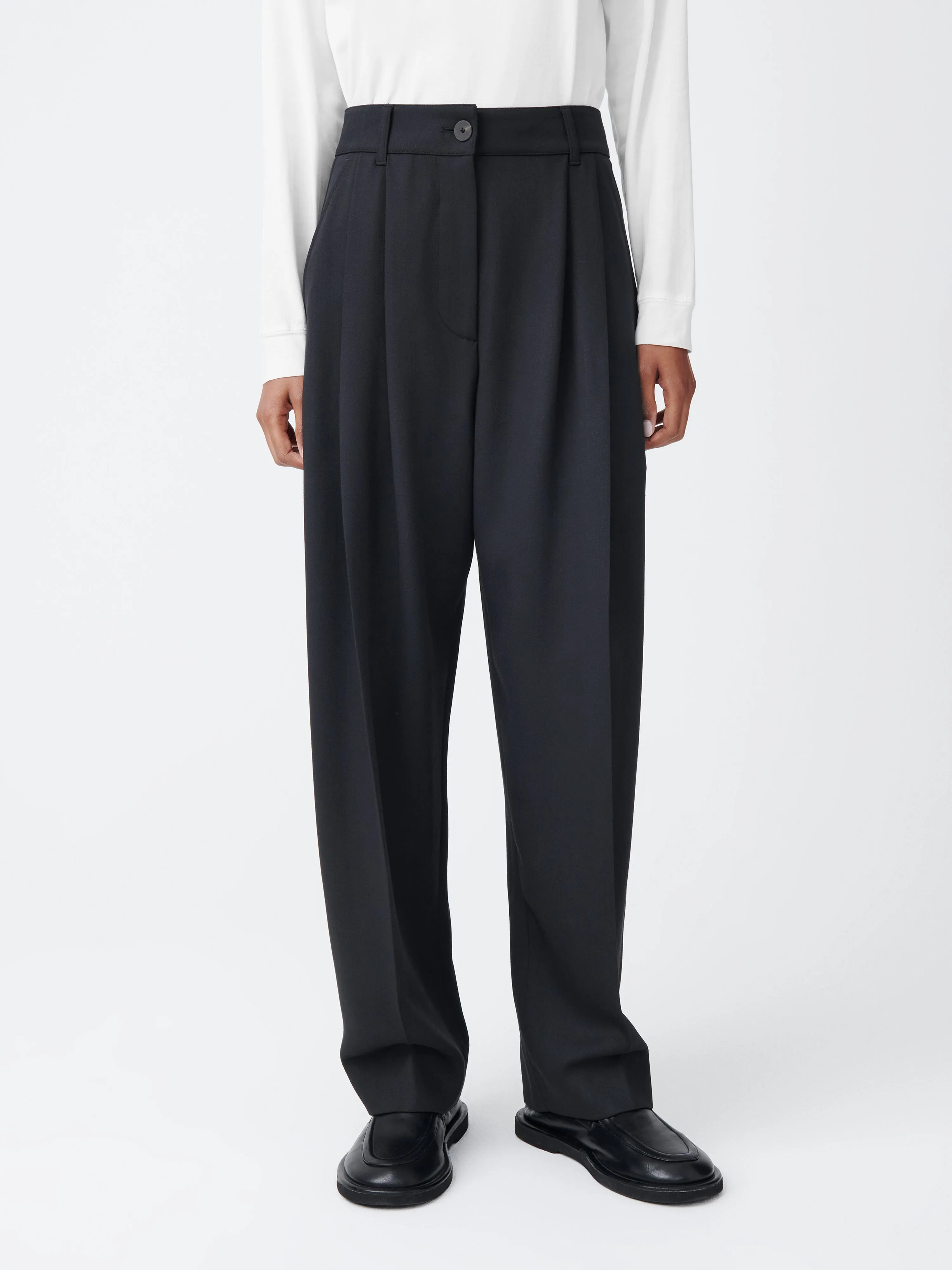 Acuna Viscose Pant in Darkest Navy sold by Studio Nicholson product image thumbnail 4