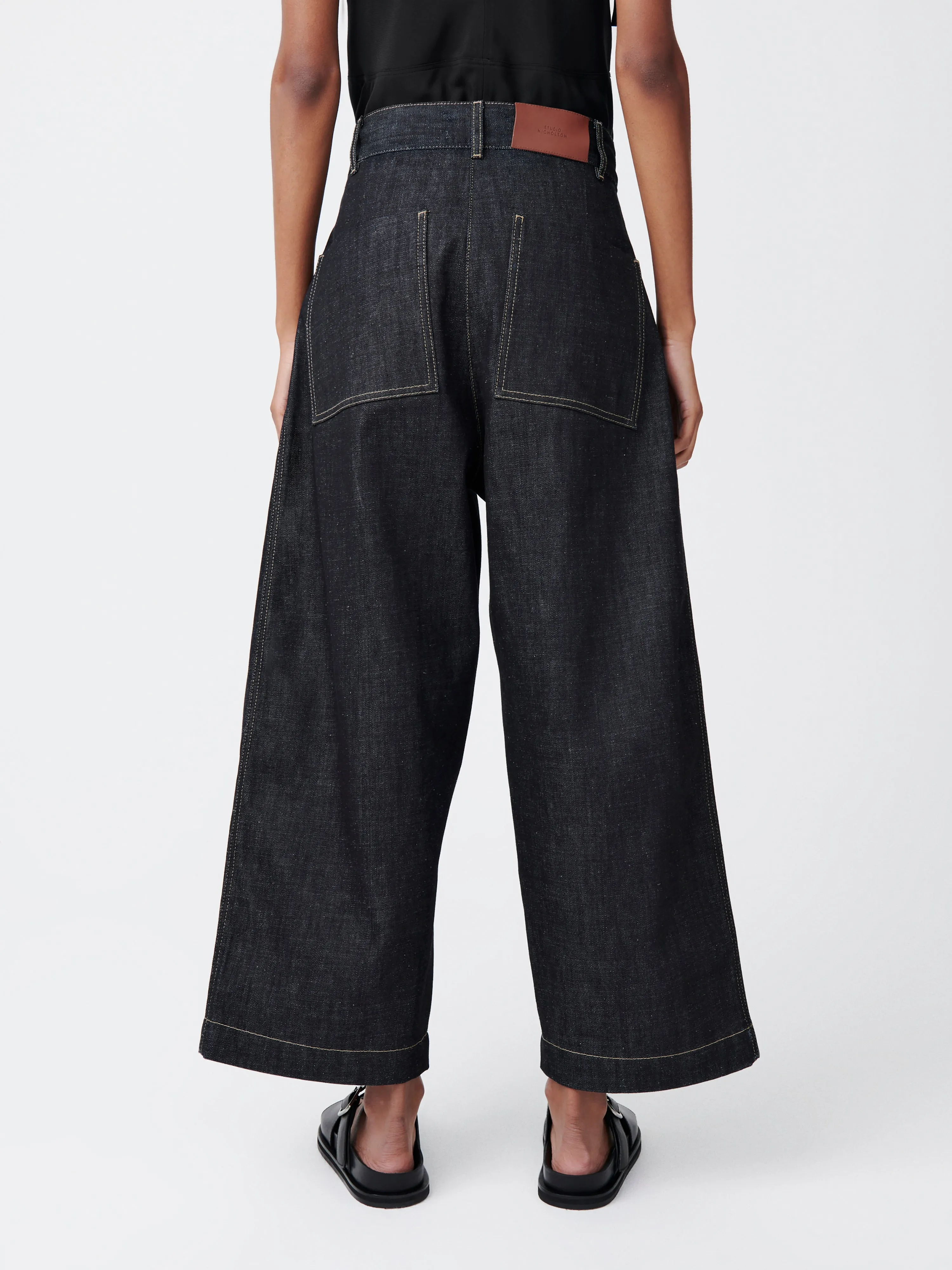 Chalco Denim Pant in Raw Indigo sold by Studio Nicholson product image thumbnail 4