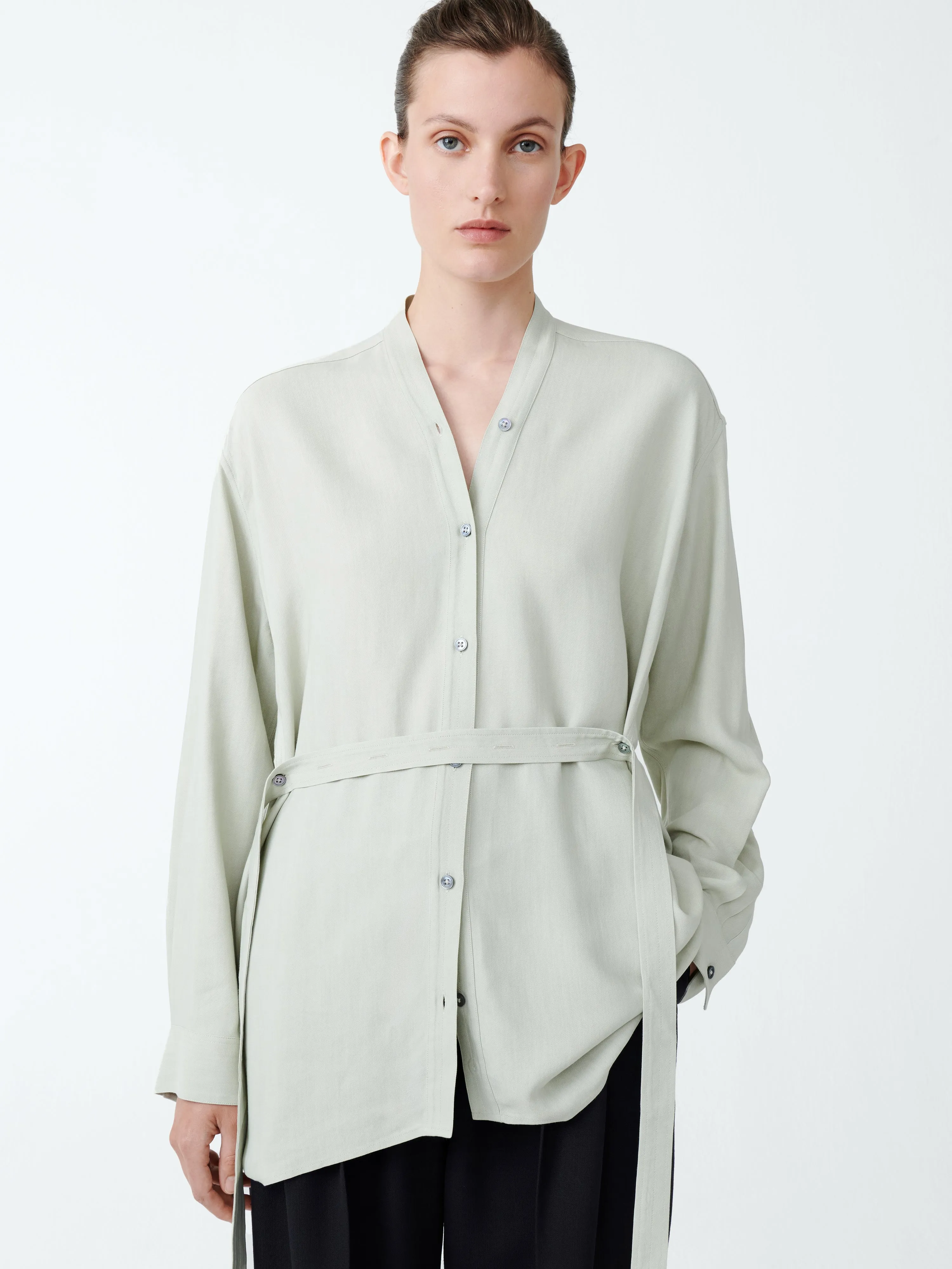Lane Shirt in Dove sold by Studio Nicholson