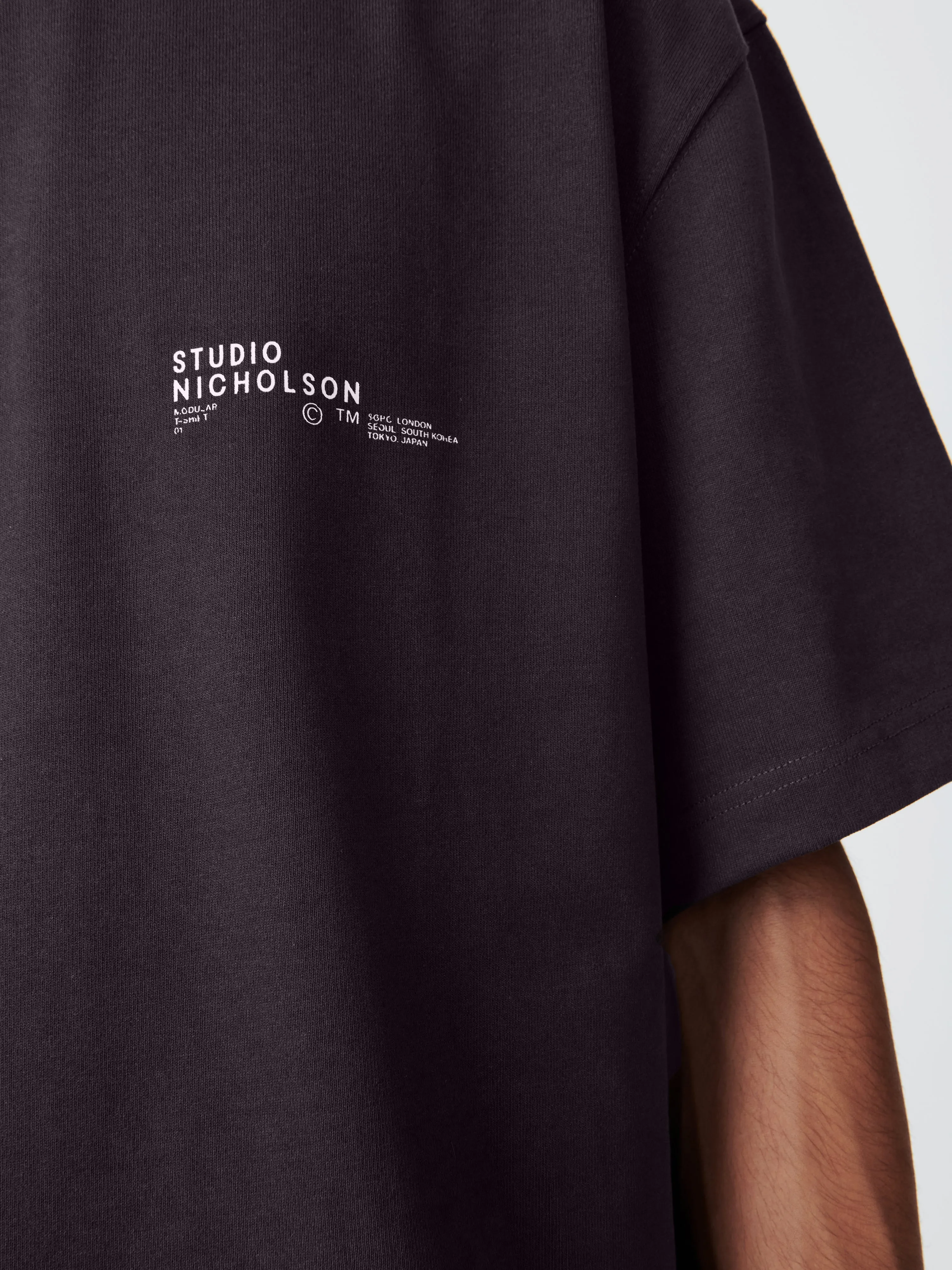 Module T-Shirt in Black Grape sold by Studio Nicholson product image thumbnail 5