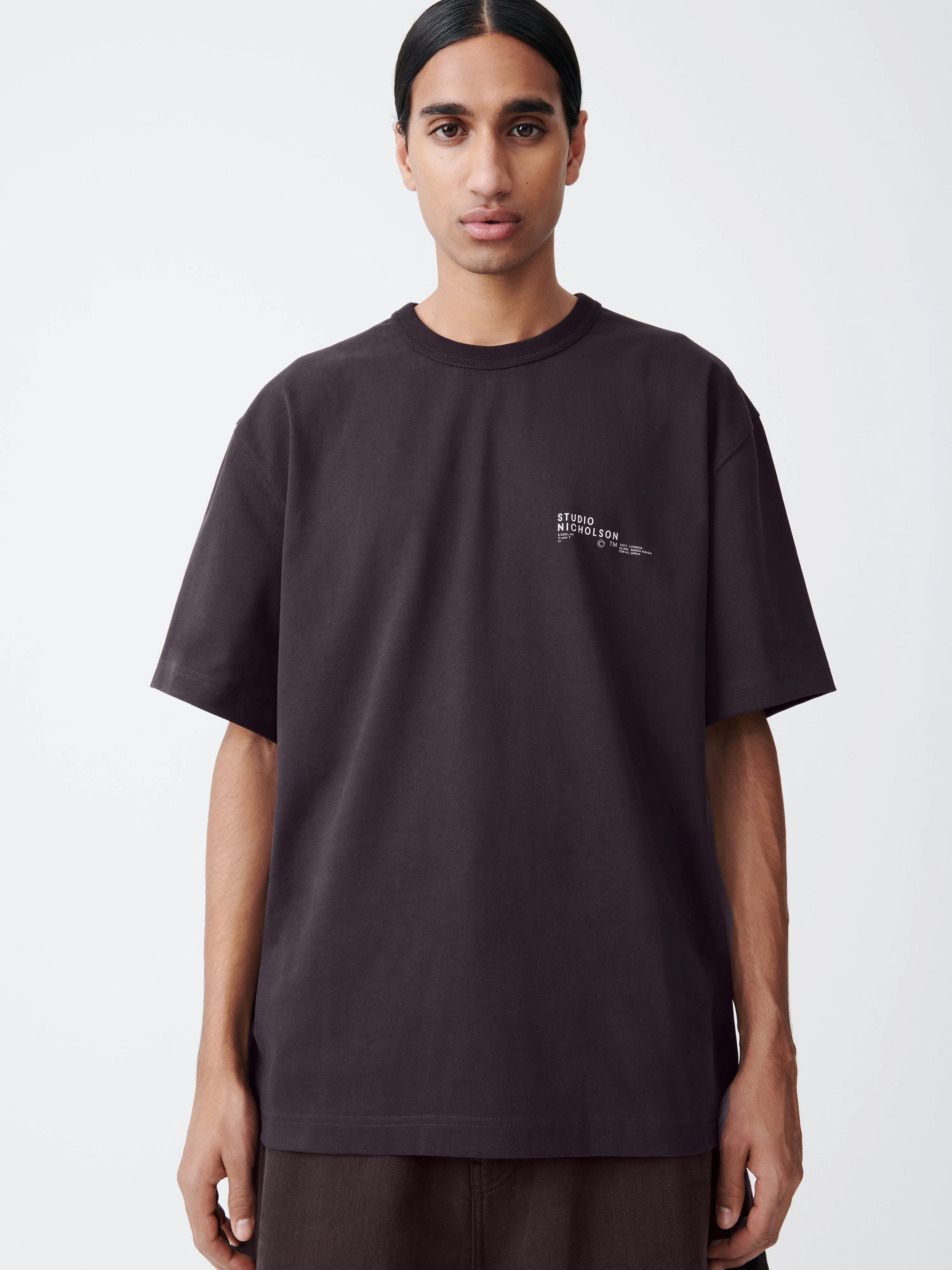 Module T-Shirt in Black Grape sold by Studio Nicholson