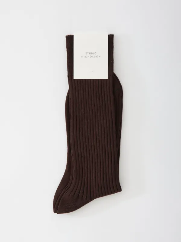 Neffi Socks in Chocolate made by Studio Nicholson