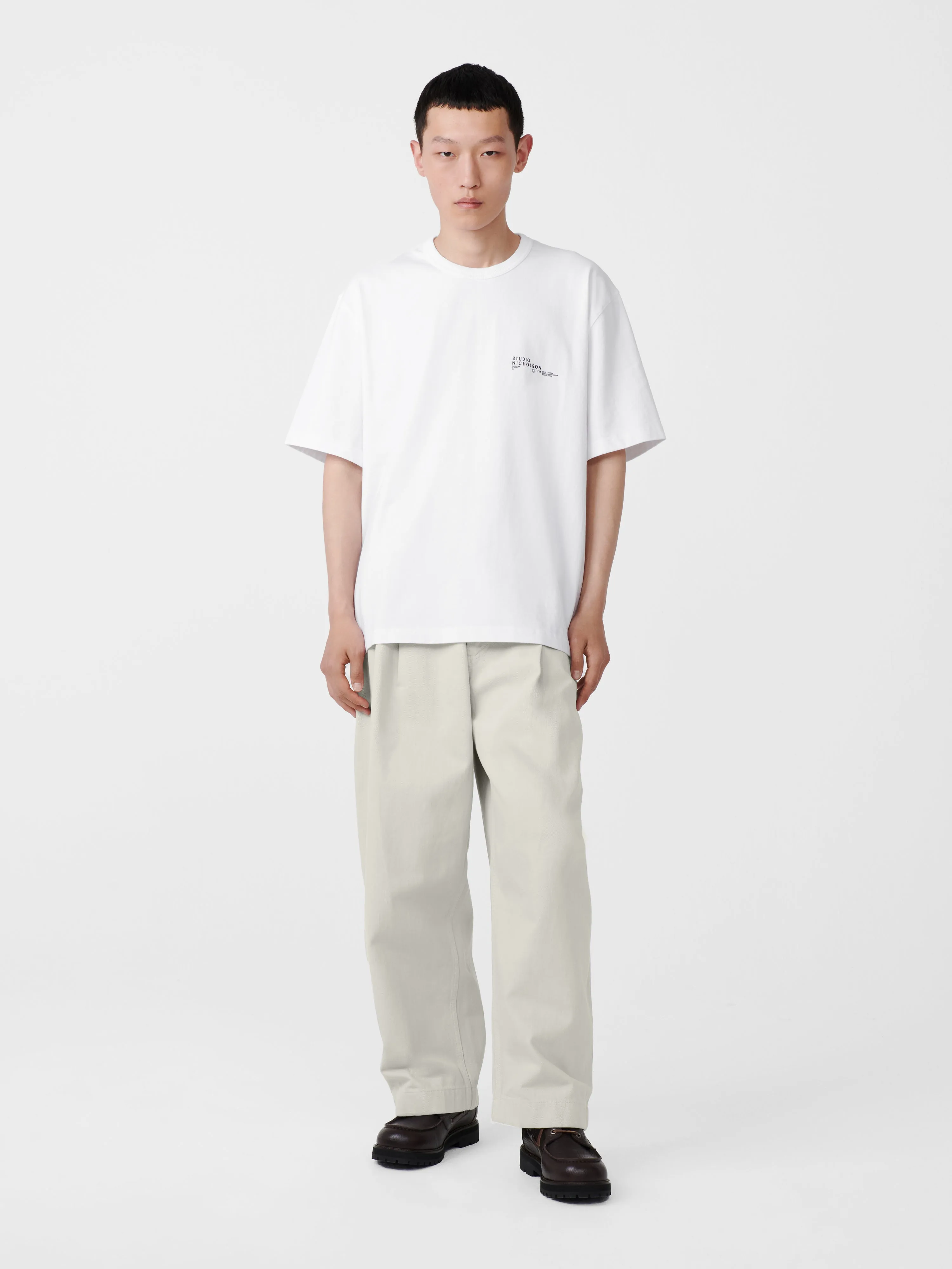 Bridges Denim Pant in Bone Grey sold by Studio Nicholson