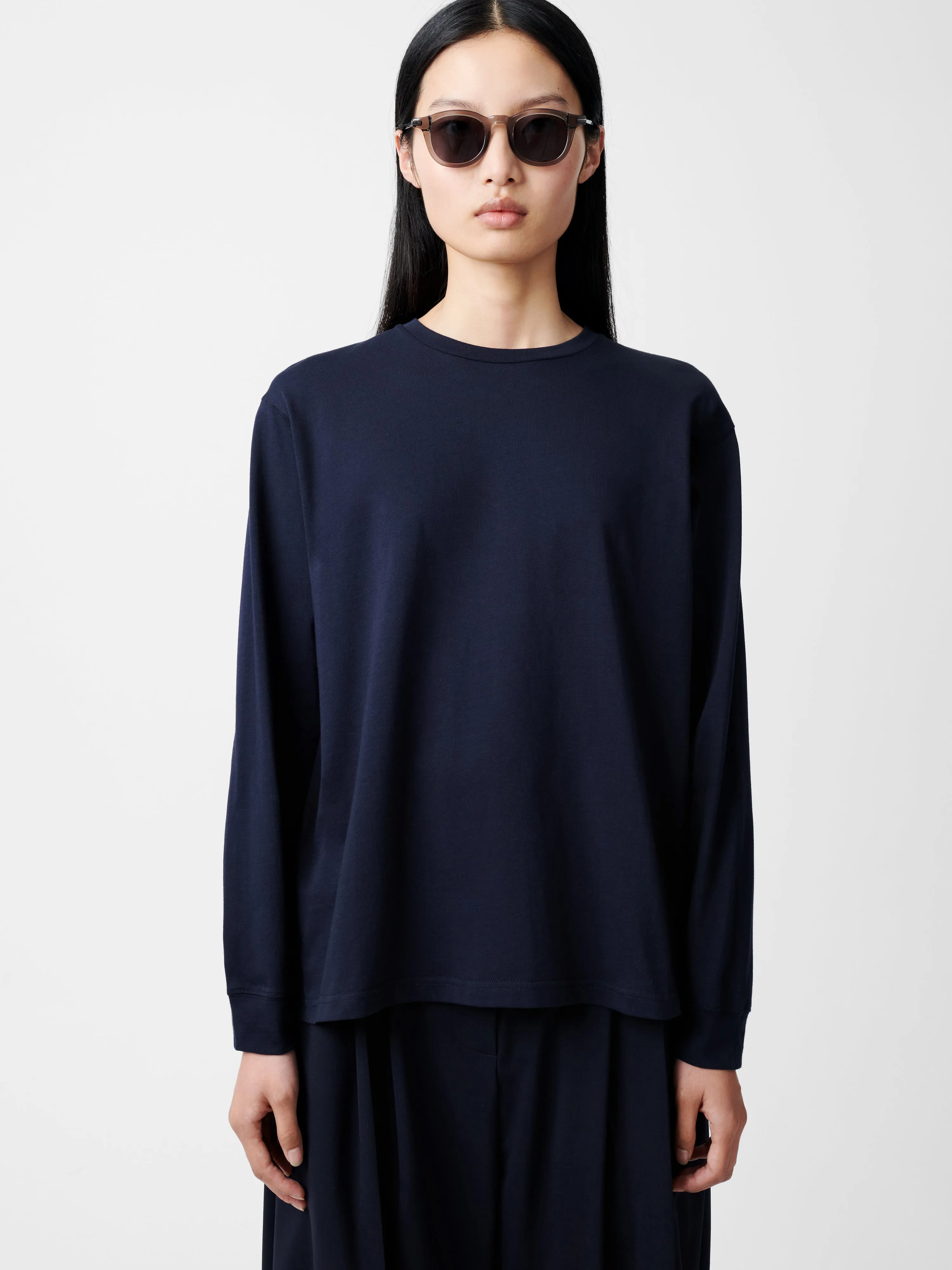Simmons T-Shirt in Darkest Navy sold by Studio Nicholson