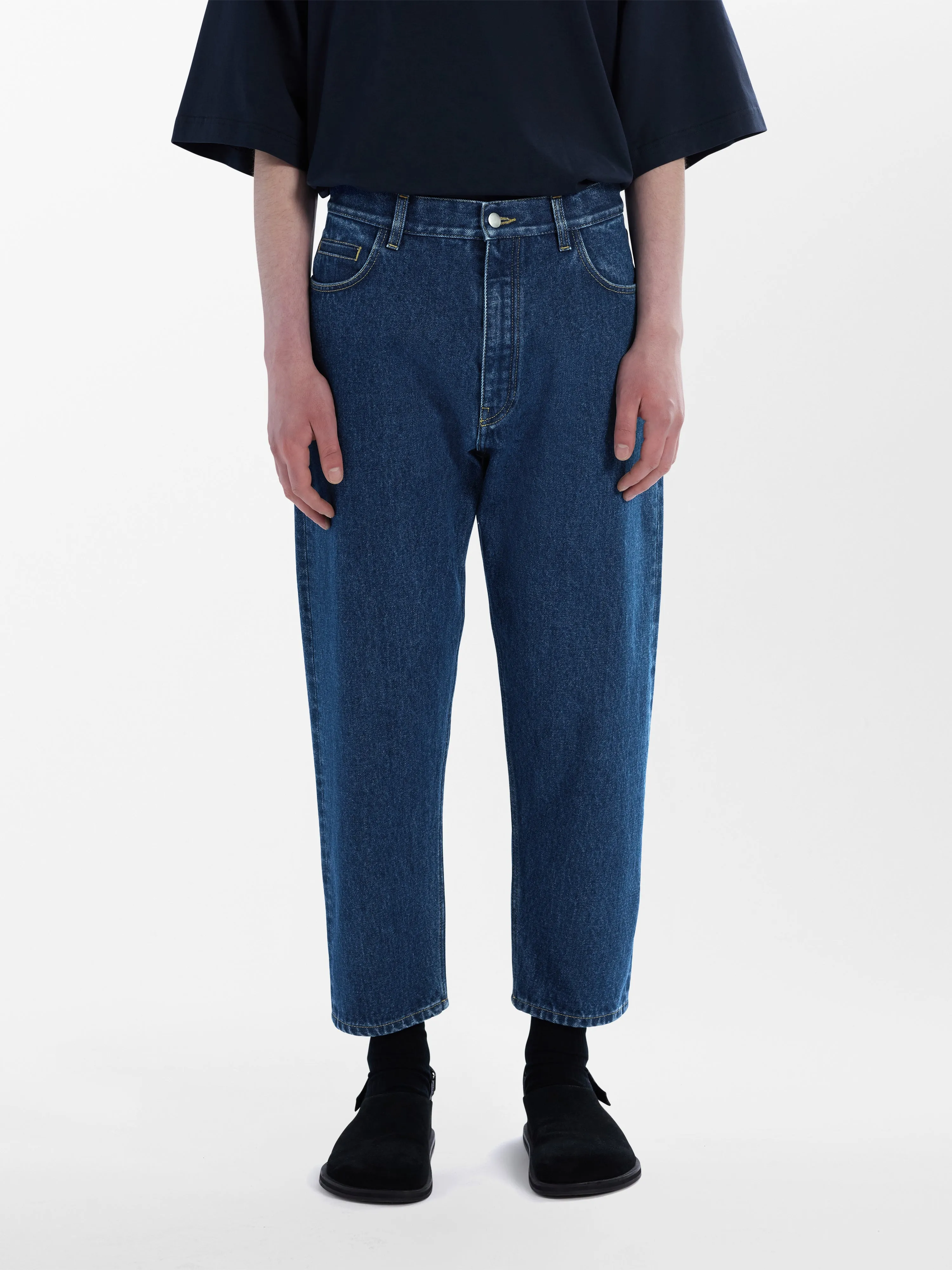 Tannaro Washed Denim Pant in Indigo sold by Studio Nicholson product image thumbnail 4