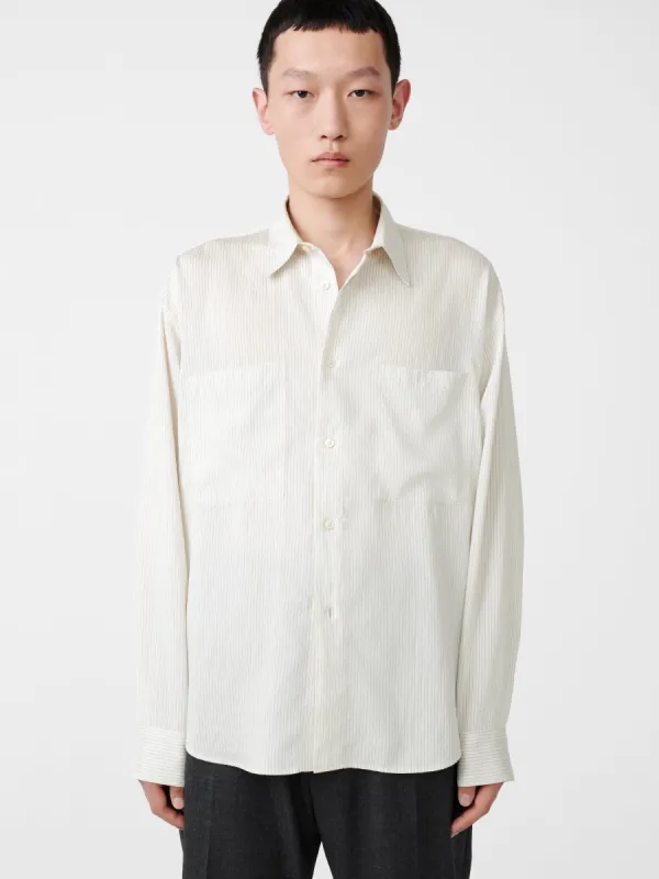 Salin Shirt in Stripe Black sold by Studio Nicholson