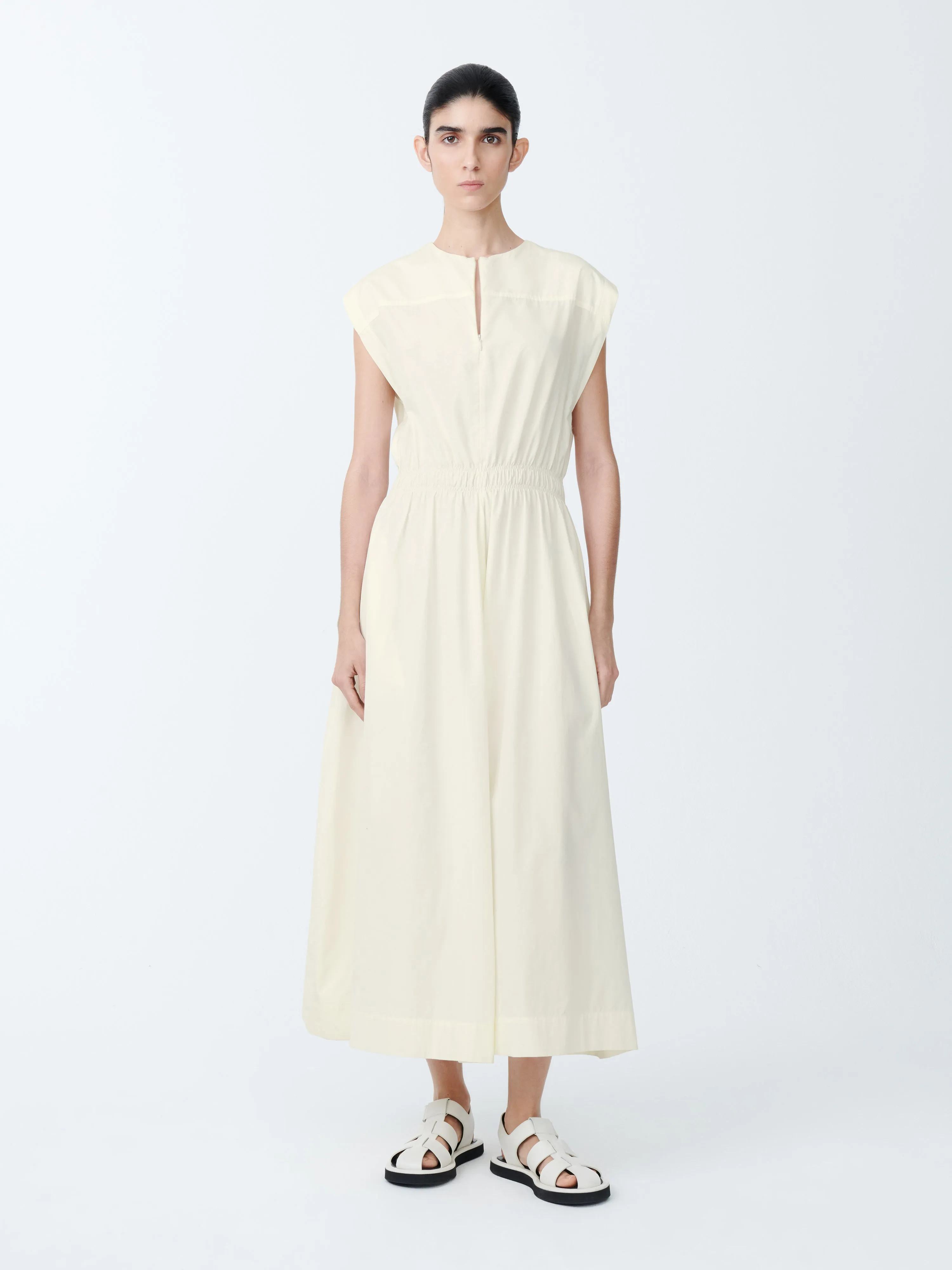 Katrine Dress in Parchment Parallel