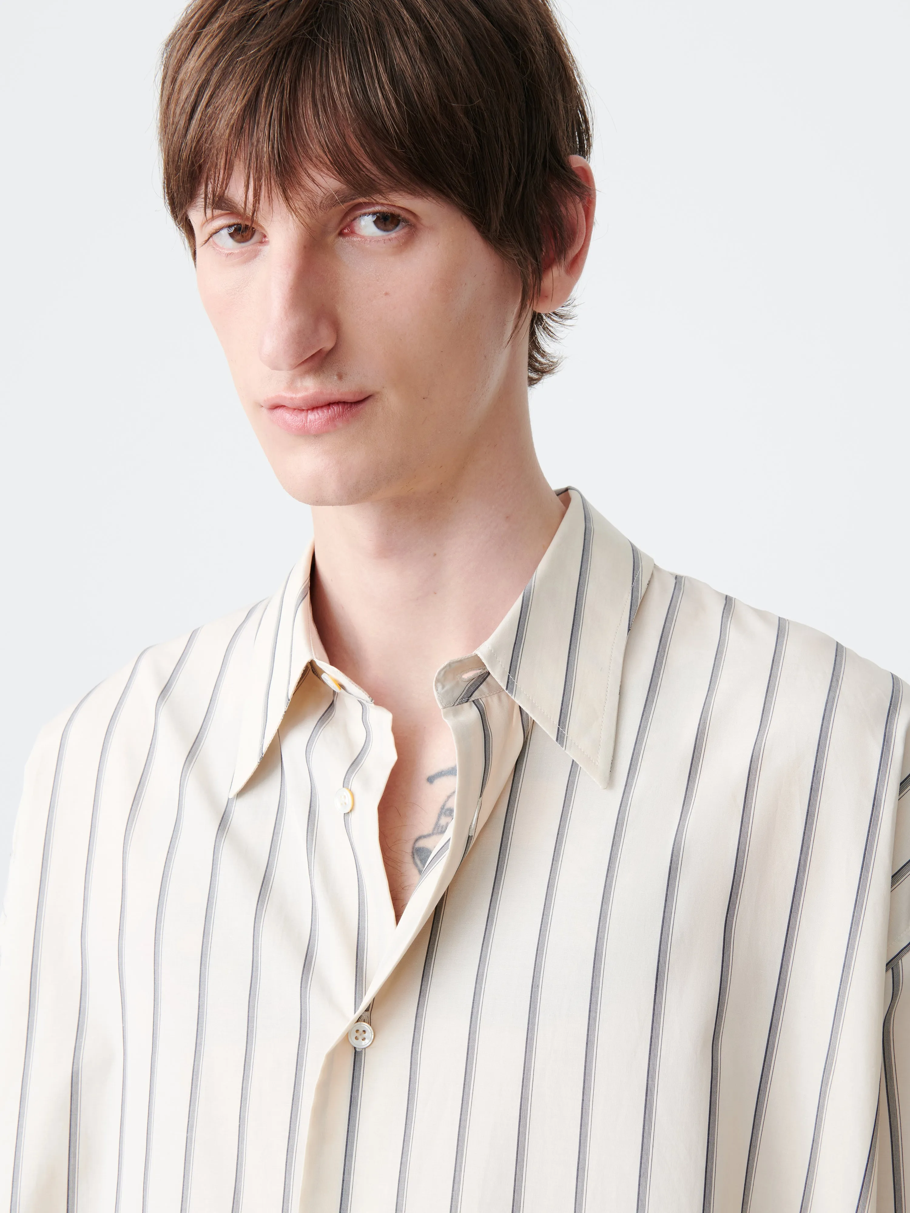 Loche Shirt in Plaster Stripe sold by Studio Nicholson product image thumbnail 5