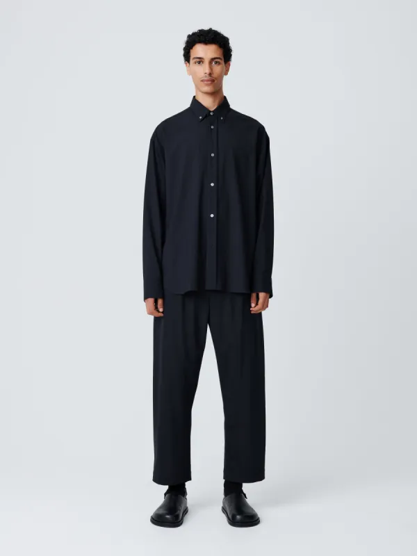 Tuck Tropical Wool Pant in Darkest Navy sold by Studio Nicholson