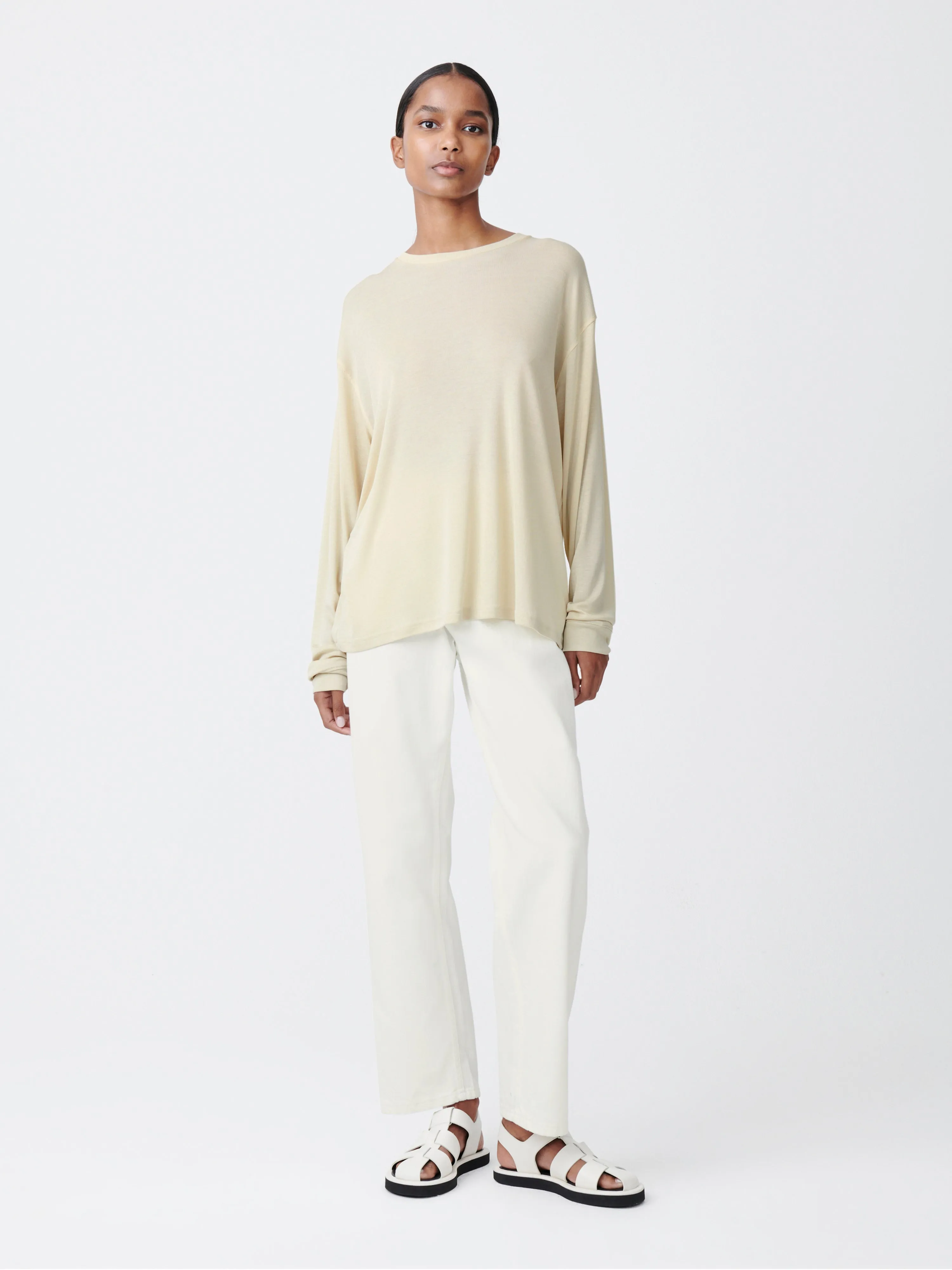 Simmons Lyocell T-Shirt in Bamboo sold by Studio Nicholson product image thumbnail 2