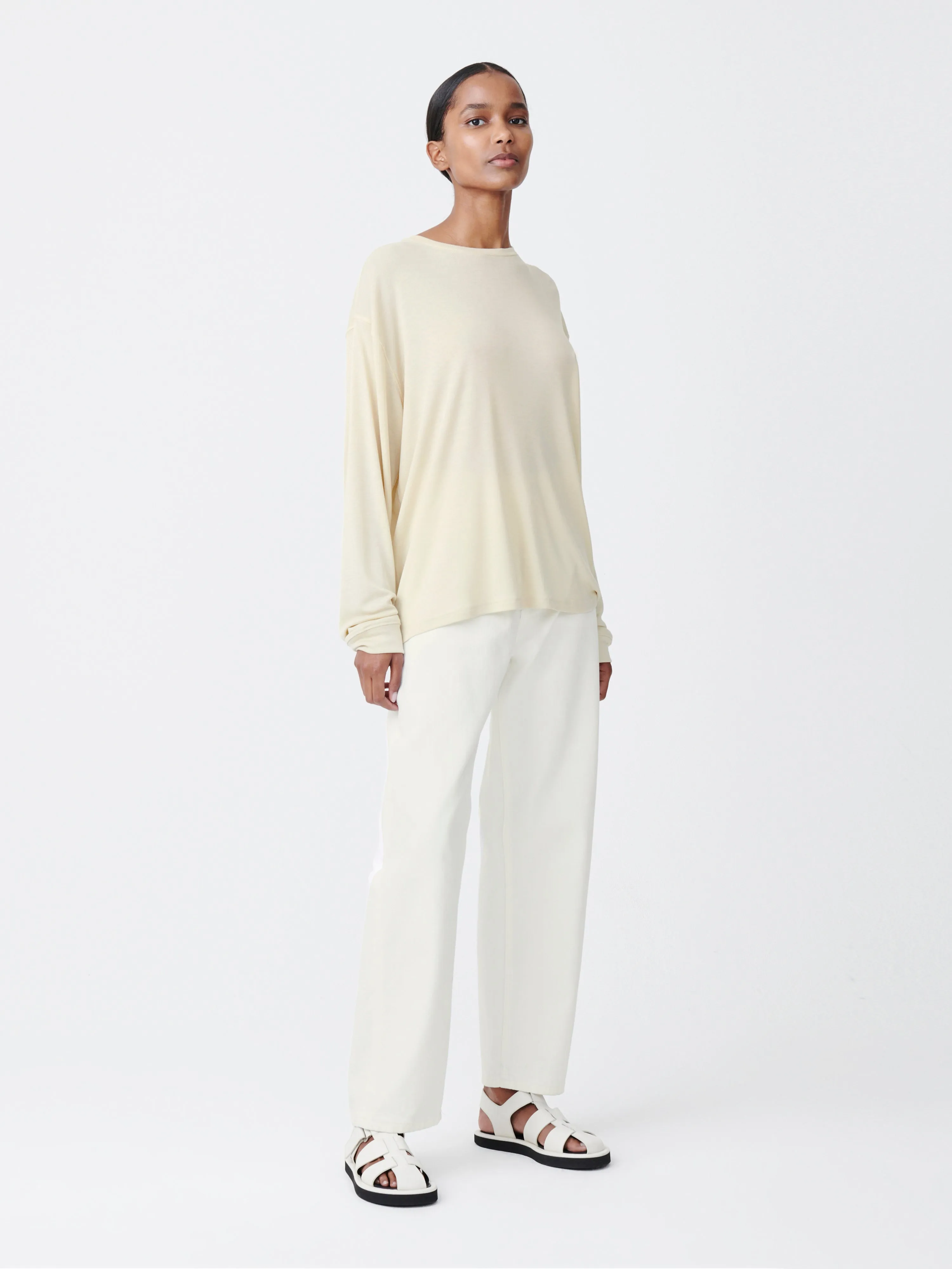 Simmons Lyocell T-Shirt in Bamboo sold by Studio Nicholson product image thumbnail 3