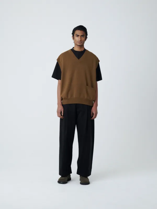 Foss Knit Vest in Peat sold by Studio Nicholson