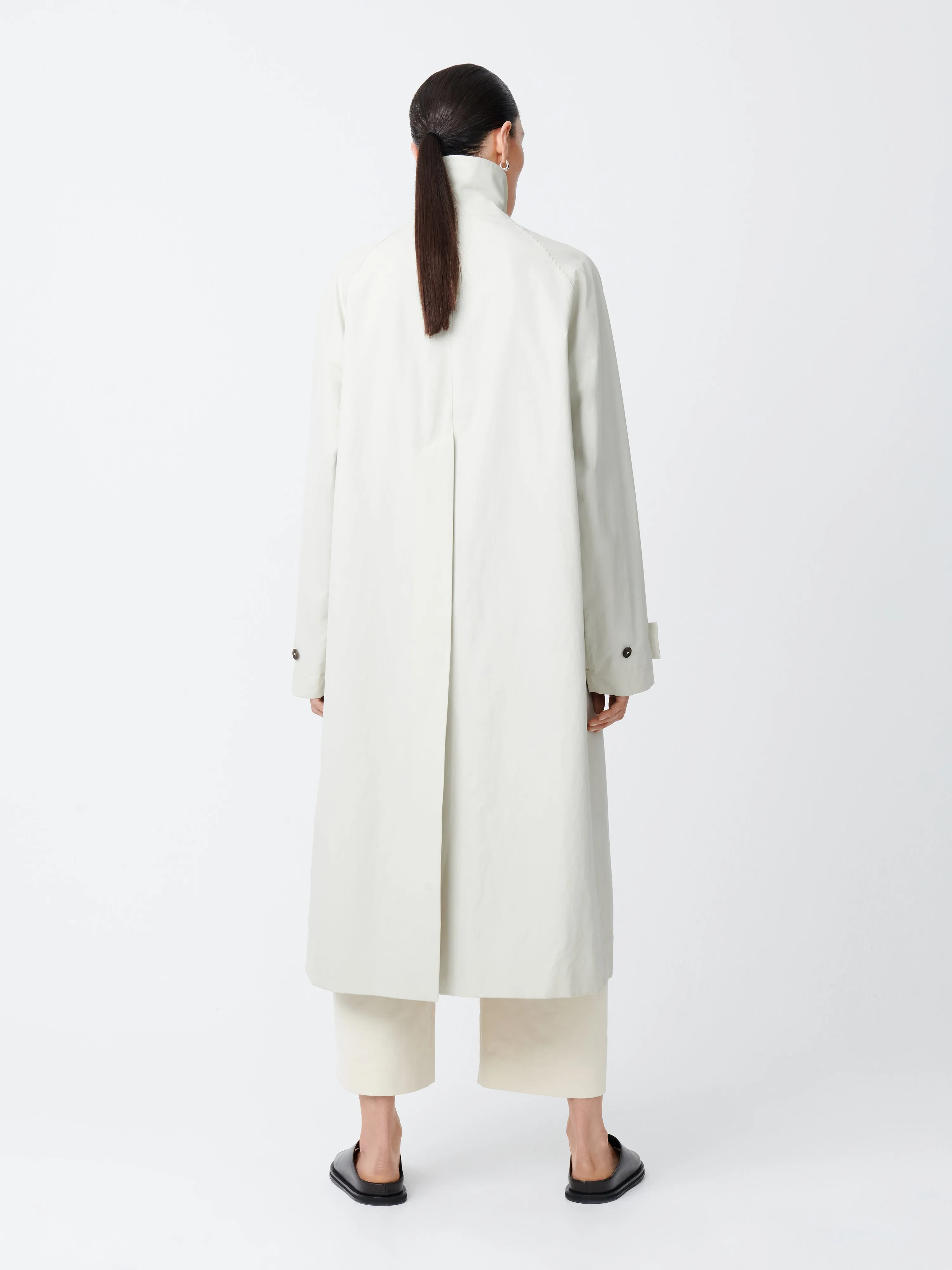Holin Coated Cotton Coat in Dove sold by Studio Nicholson product image thumbnail 4