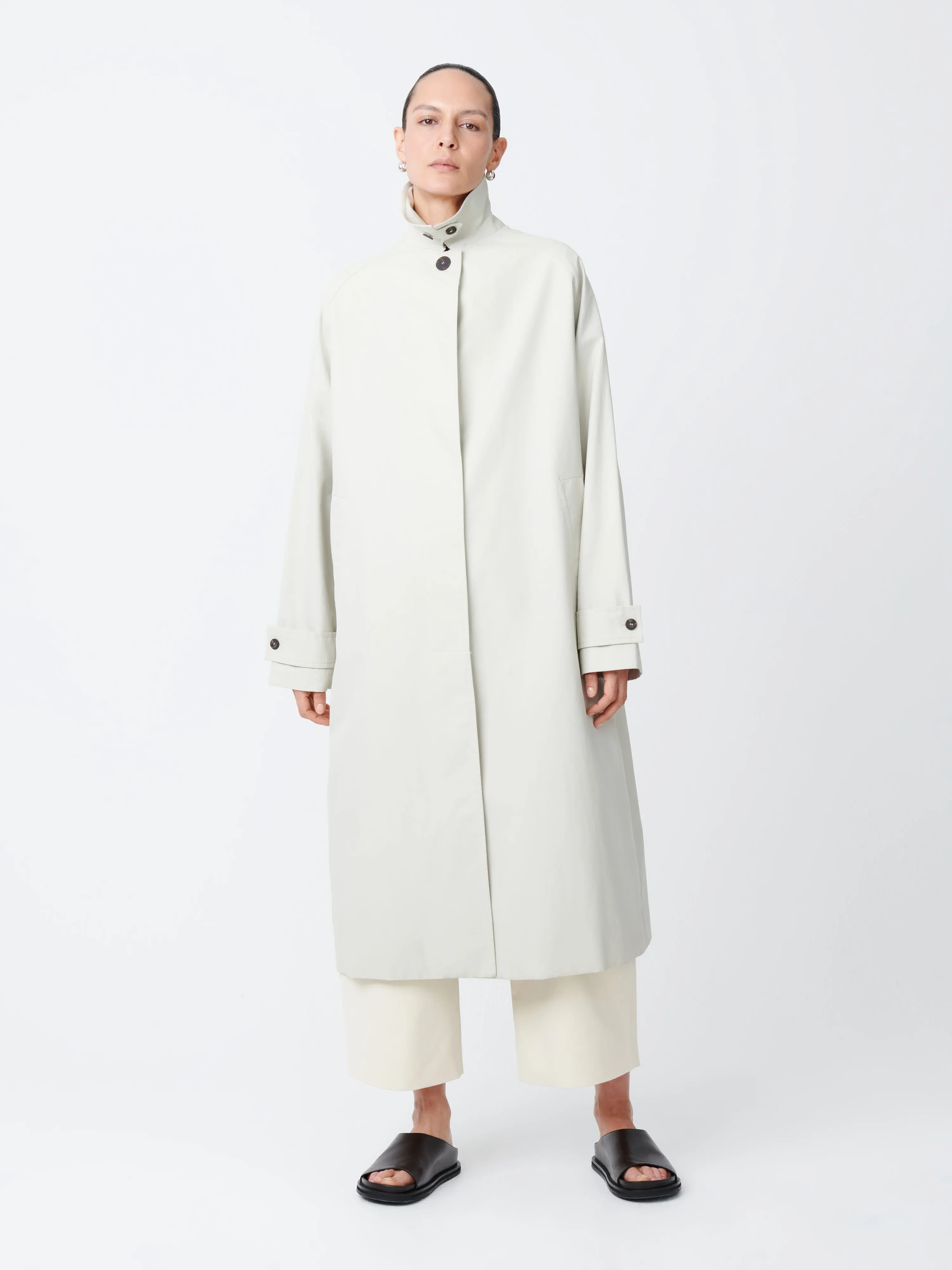 Holin Coated Cotton Coat in Dove sold by Studio Nicholson product image thumbnail 3