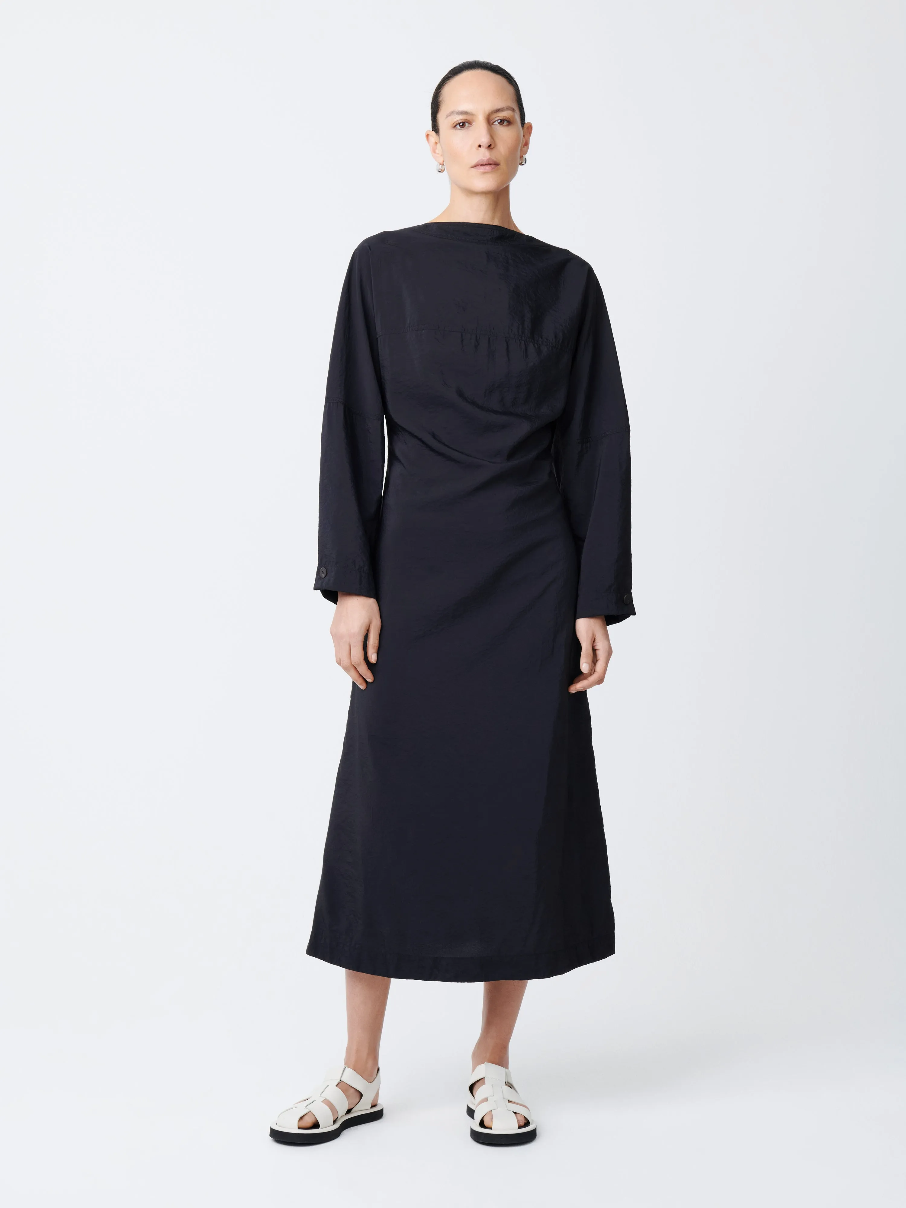 Argyle Dress in Darkest Navy sold by Studio Nicholson