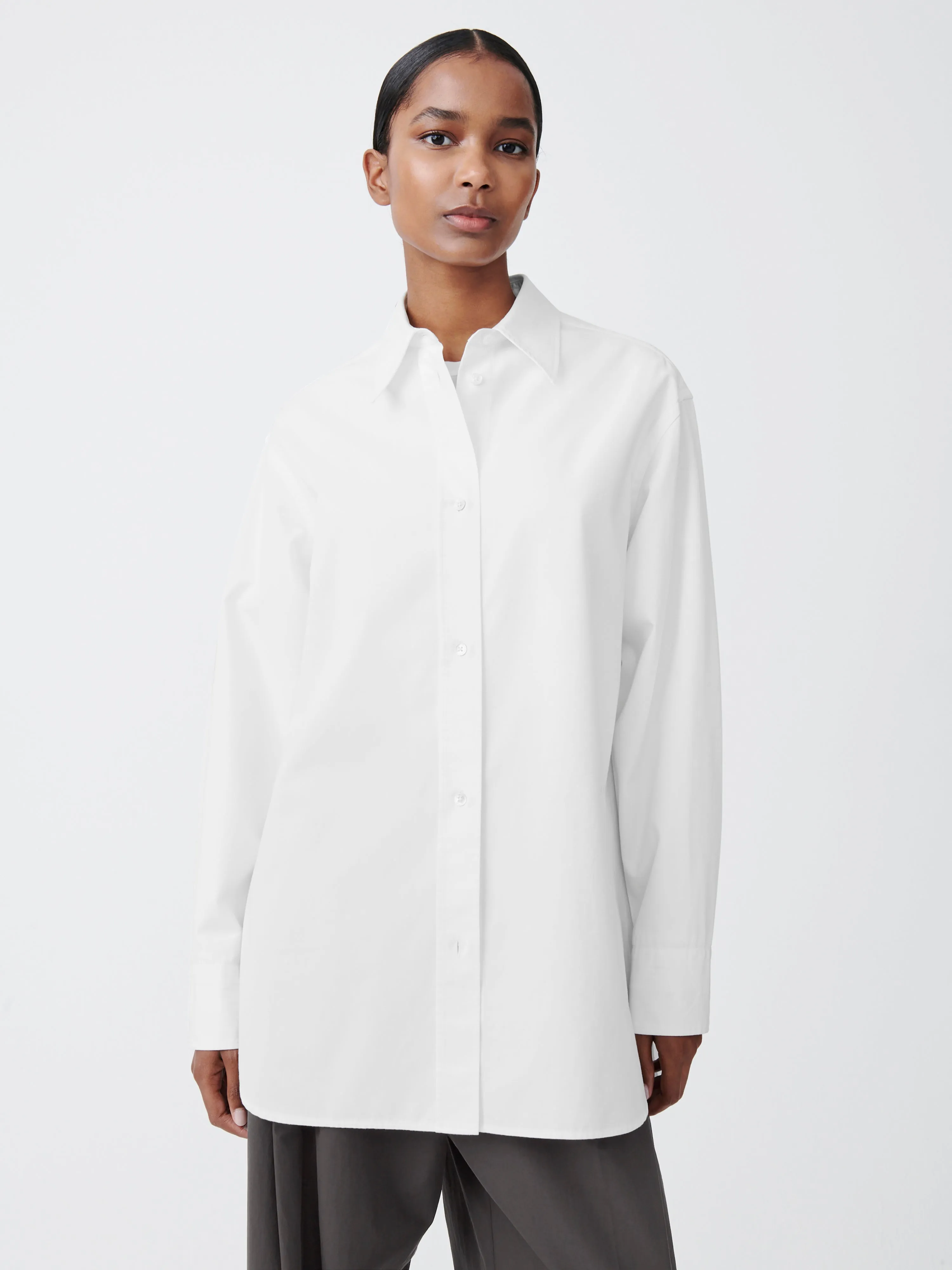 Santos Oxford Shirt in Optic White sold by Studio Nicholson