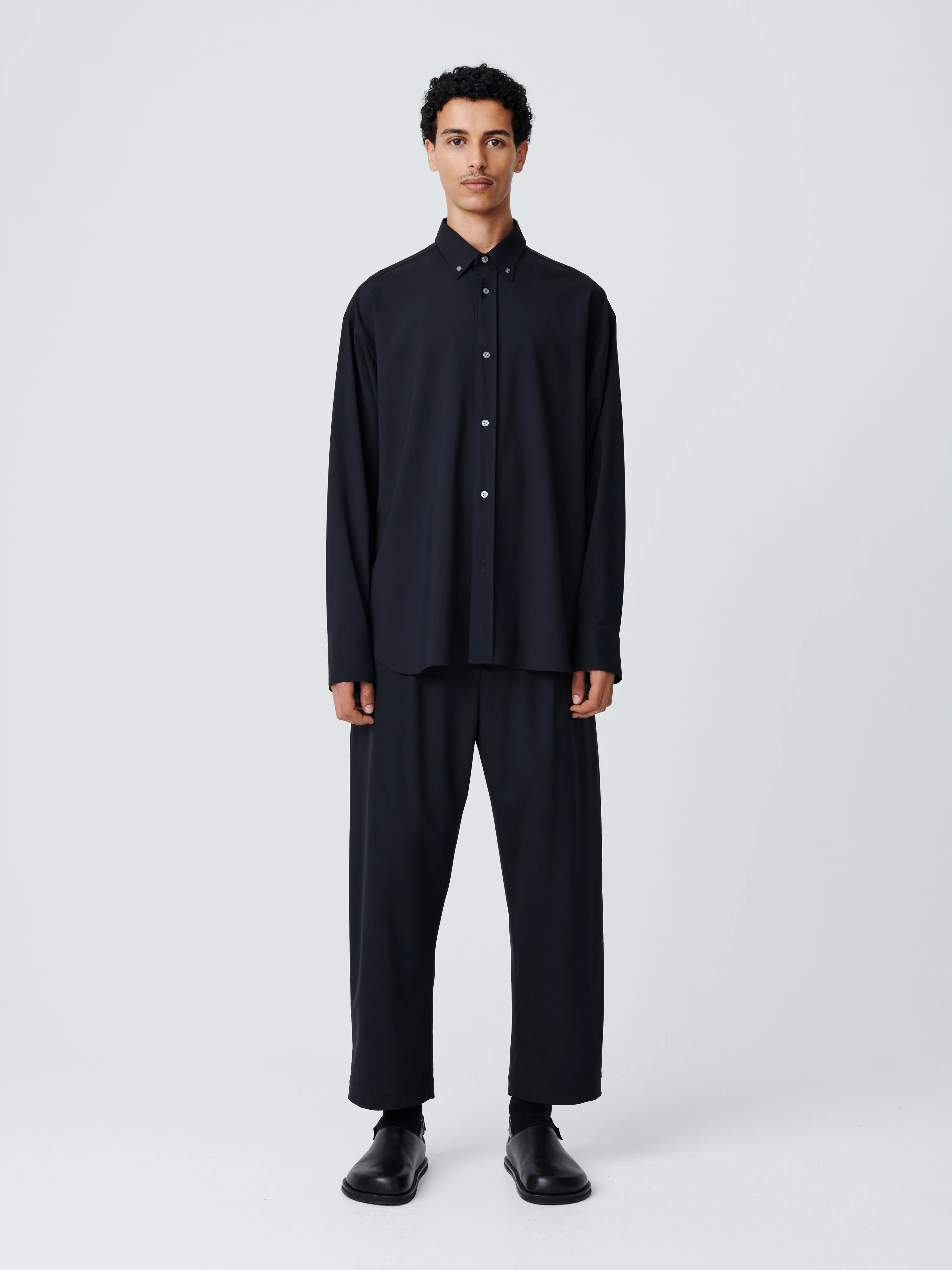 Jude Tropical Wool Shirt in Darkest Navy sold by Studio Nicholson product image thumbnail 2