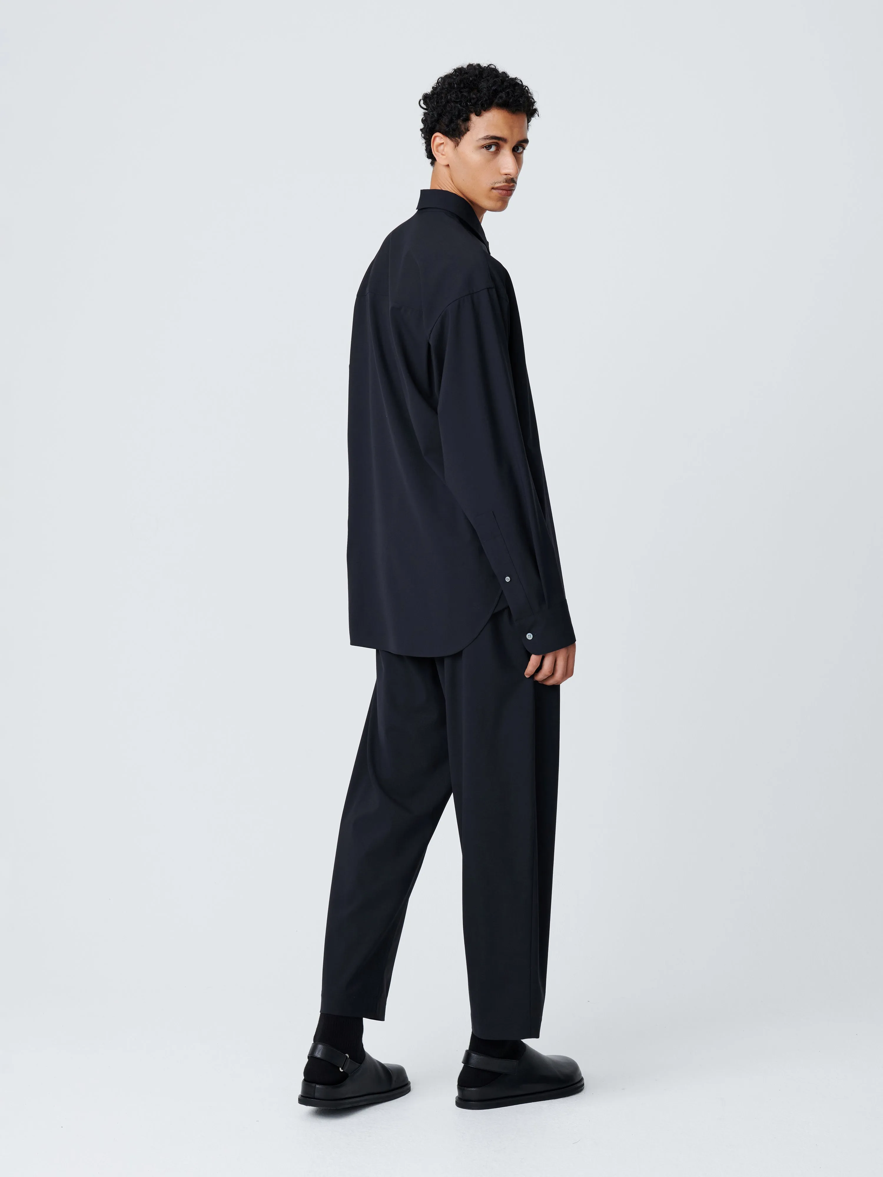Jude Tropical Wool Shirt in Darkest Navy sold by Studio Nicholson product image thumbnail 4
