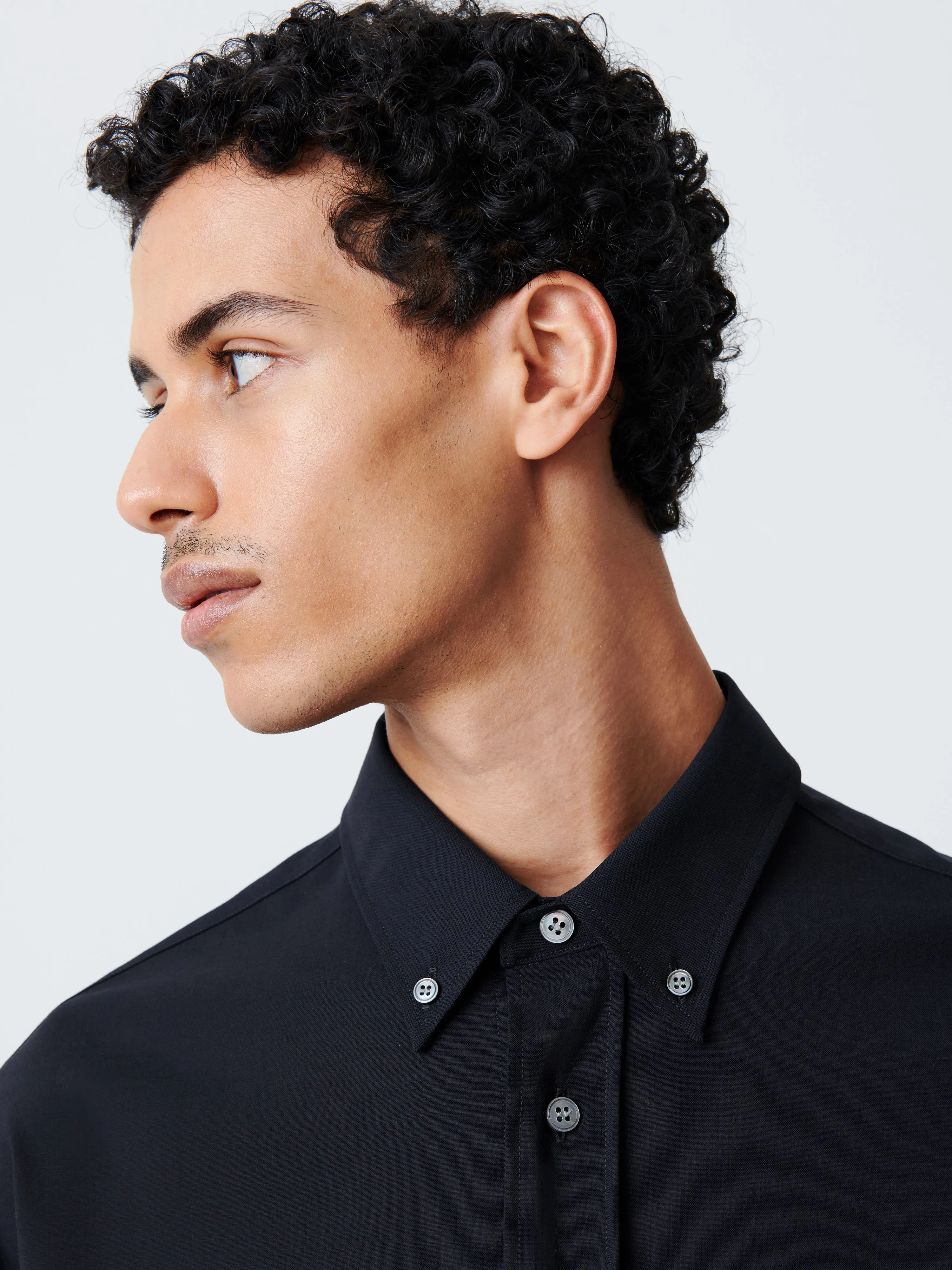 Jude Tropical Wool Shirt in Darkest Navy sold by Studio Nicholson product image thumbnail 5