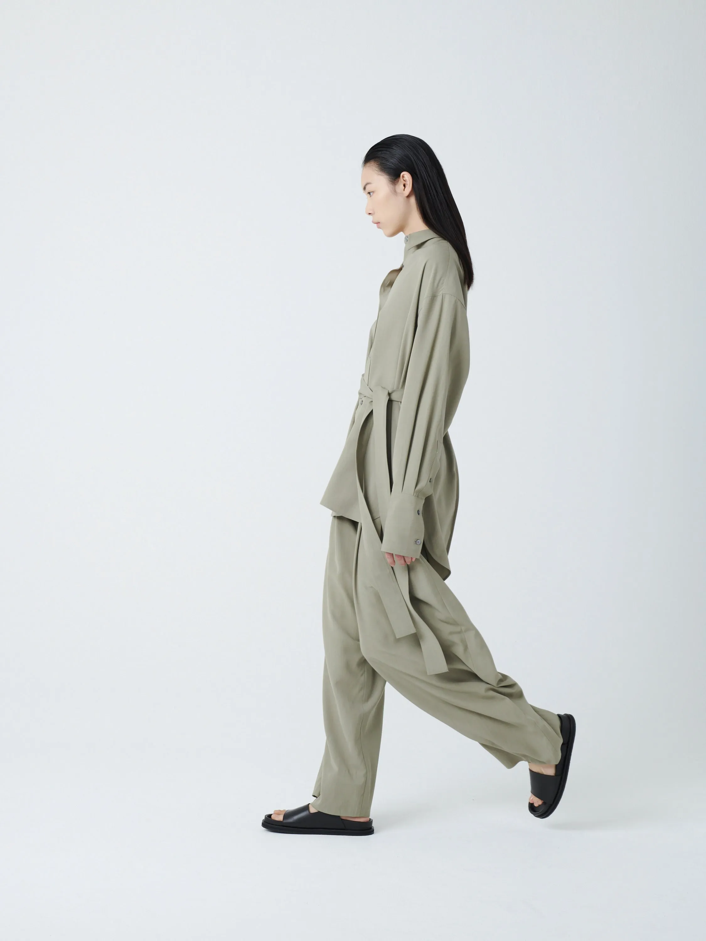 Condell Crepe Shirt in Pea sold by Studio Nicholson product image thumbnail 4