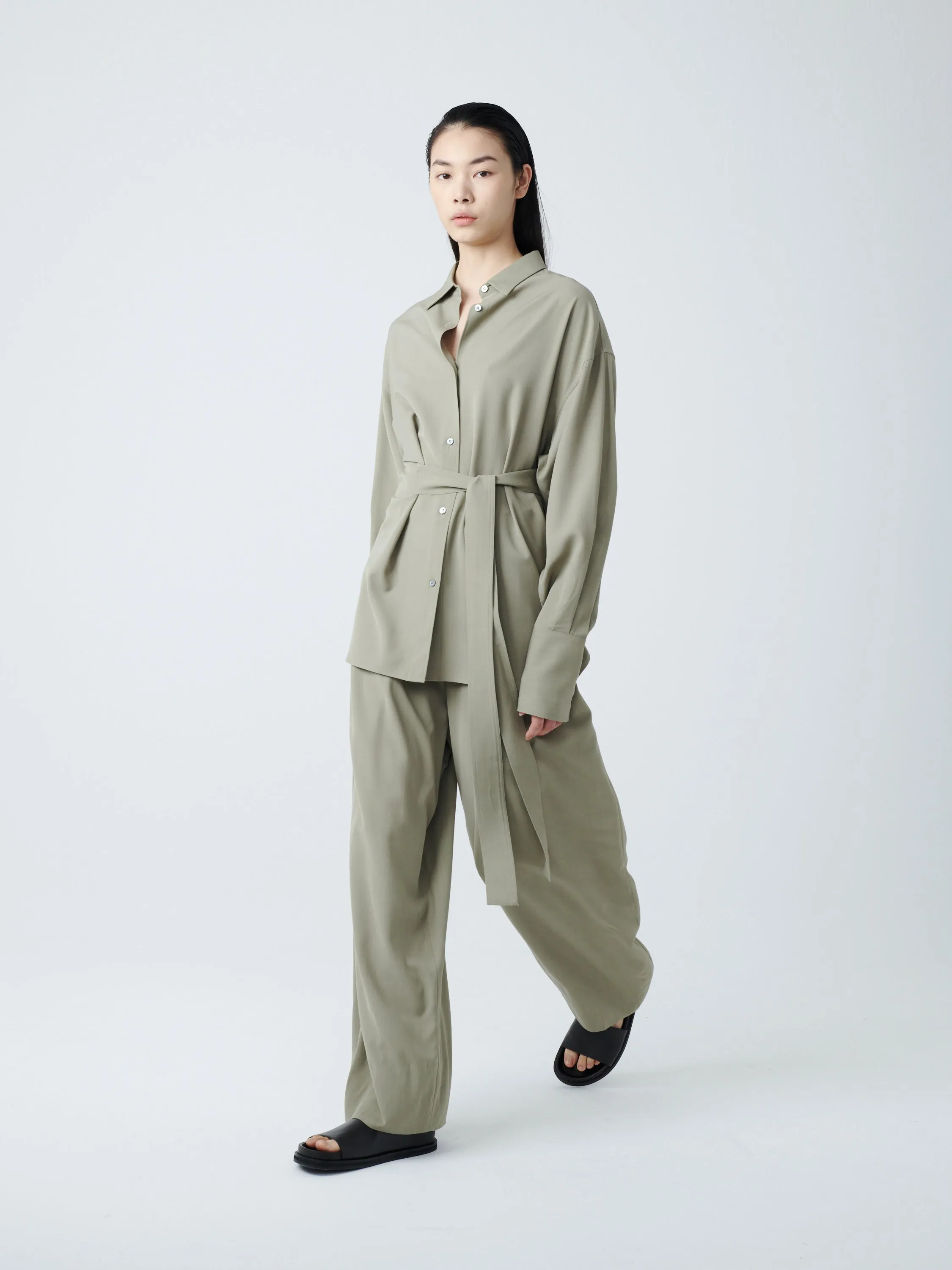 Condell Crepe Shirt in Pea sold by Studio Nicholson product image thumbnail 5