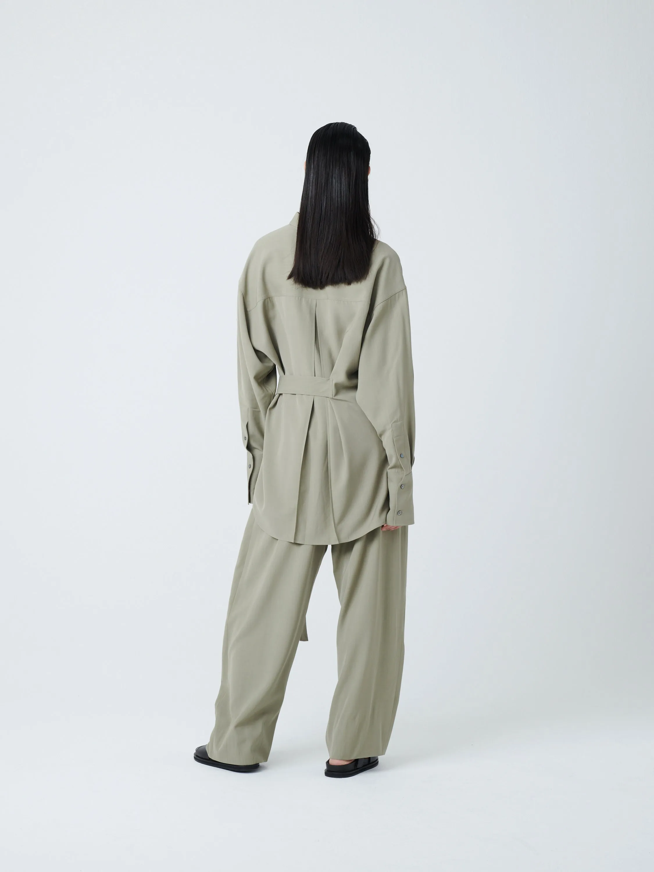 Condell Crepe Shirt in Pea sold by Studio Nicholson product image thumbnail 3