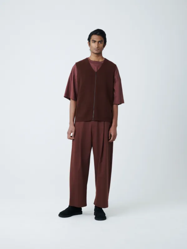 Hoku Knit Vest in Chestnut sold by Studio Nicholson