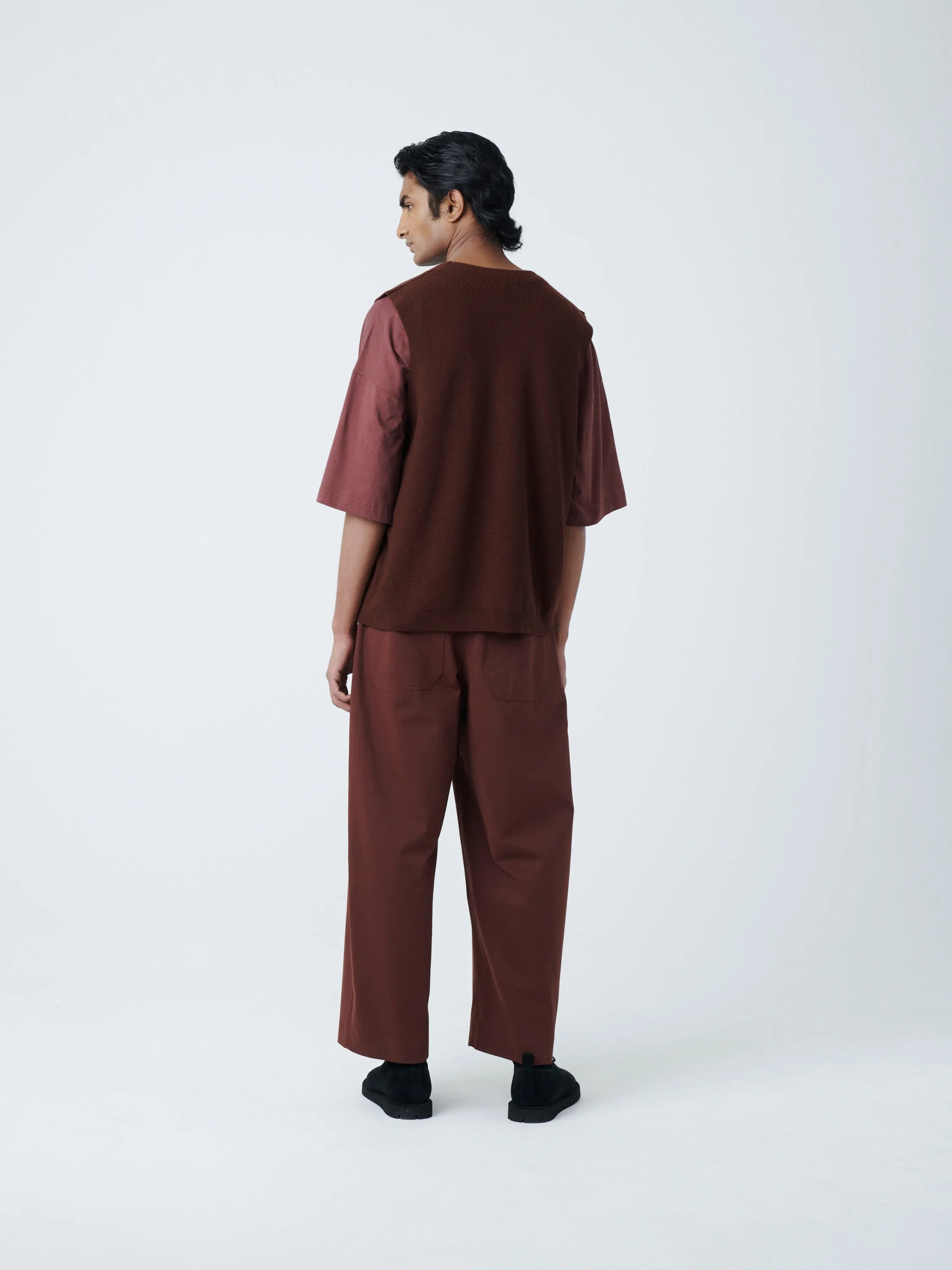 Hoku Knit Vest in Chestnut sold by Studio Nicholson product image thumbnail 3