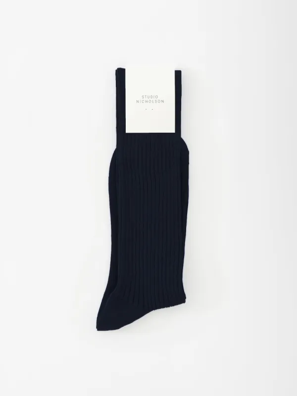 Neffi Socks in Darkest Navy made by Studio Nicholson