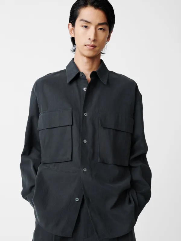 Pat Shirt in Dark Fir made by Studio Nicholson