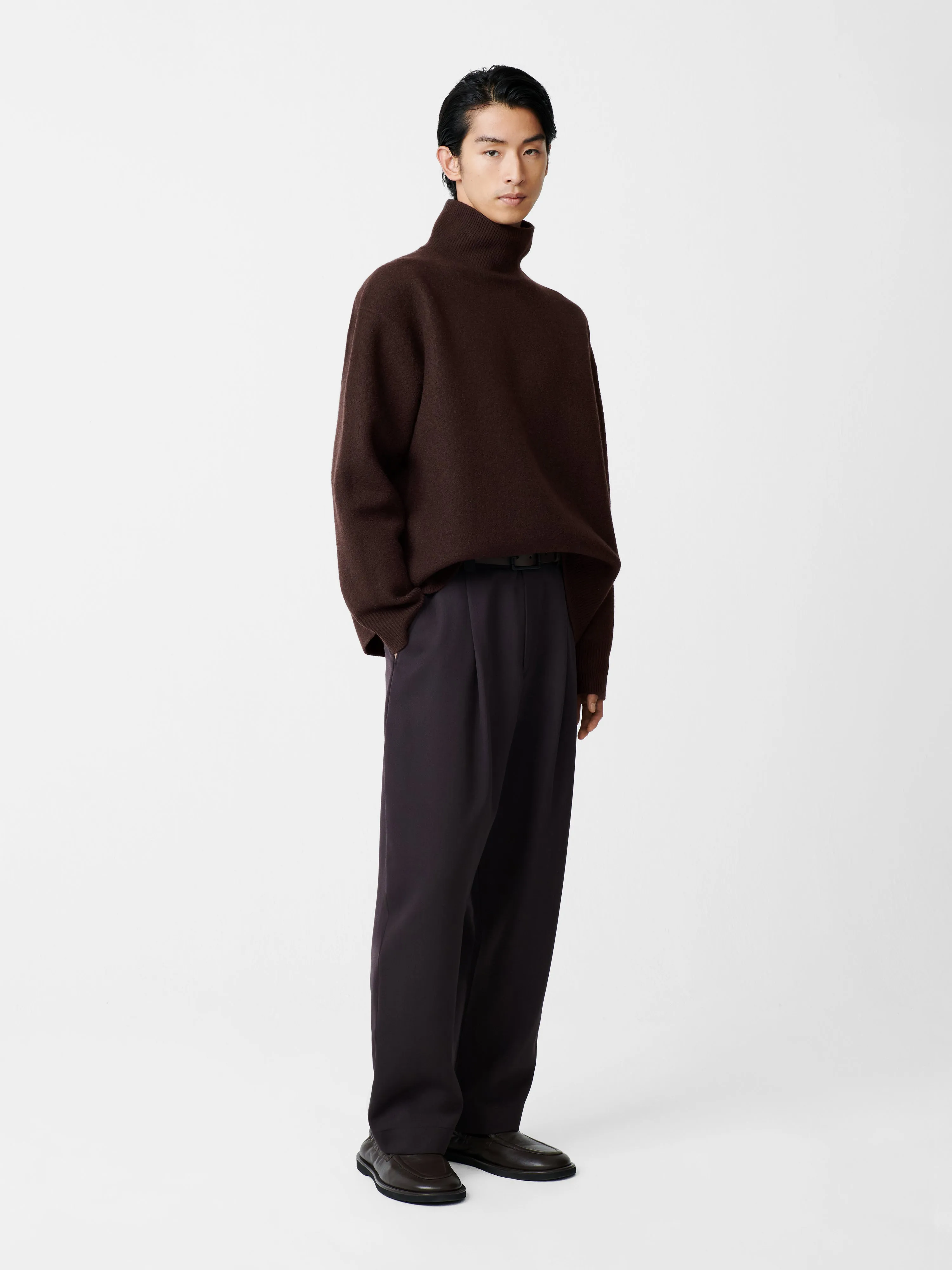 Tuck Pant in Espresso Brown sold by Studio Nicholson