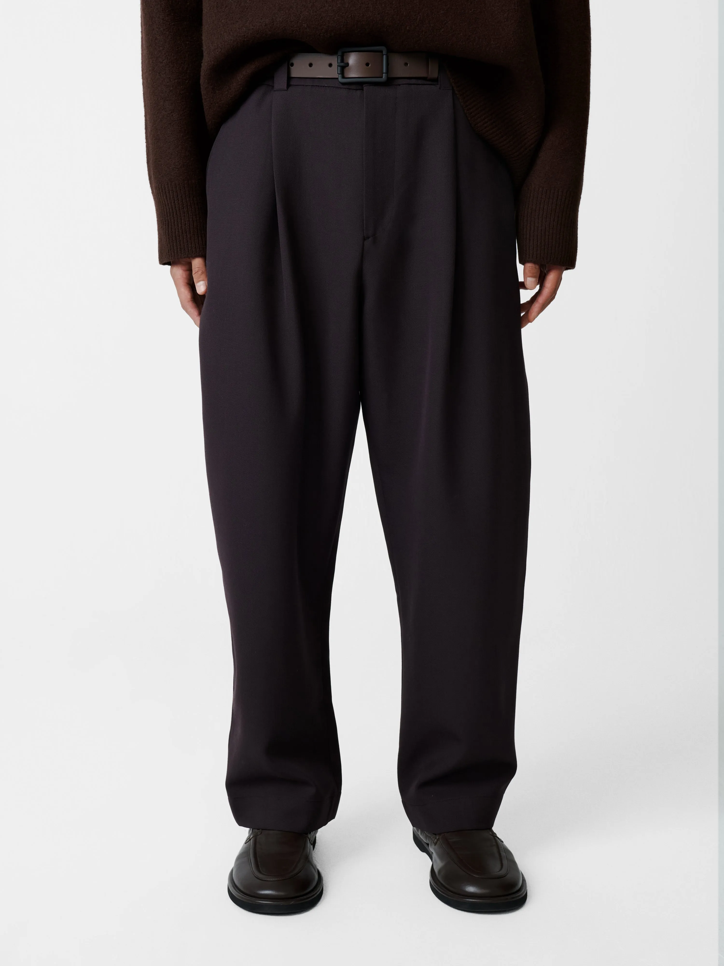 Tuck Pant in Espresso Brown sold by Studio Nicholson product image thumbnail 4