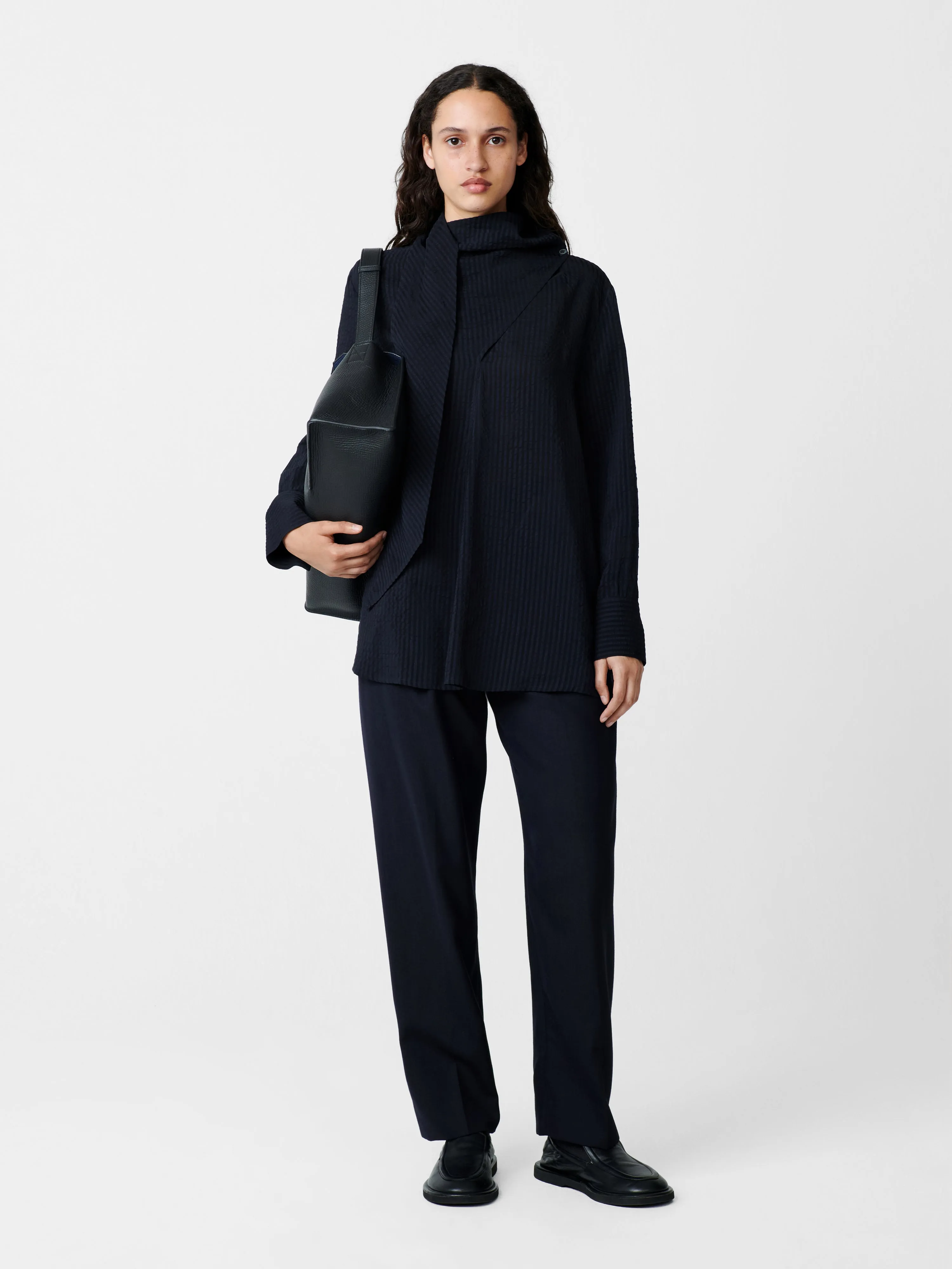 Utah Striped Top in Darkest Navy sold by Studio Nicholson