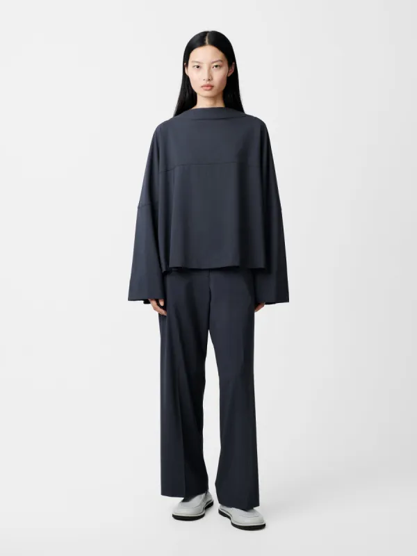 Baier Tropical Wool Pant in Seal Blue made by Studio Nicholson