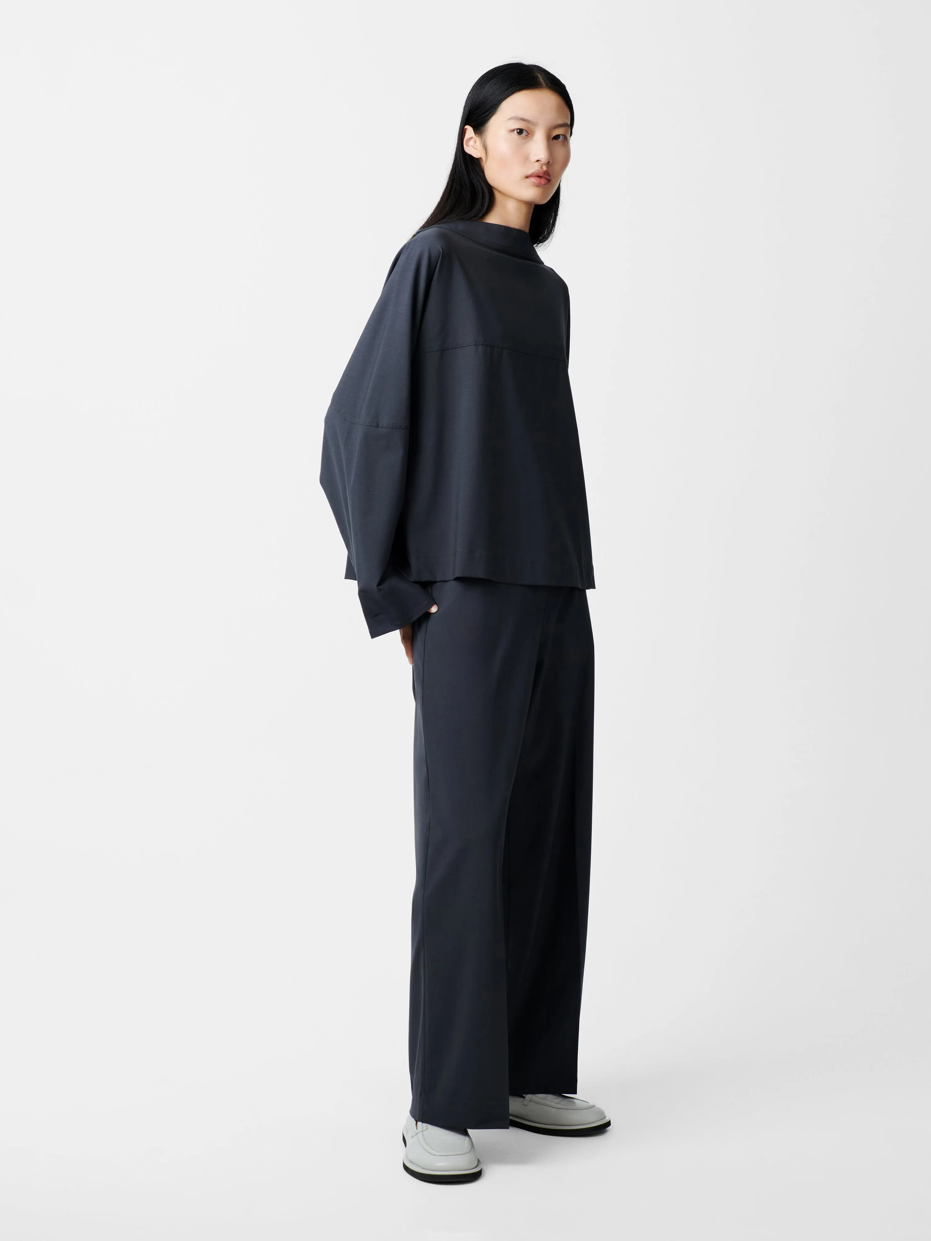 Baier Tropical Wool Pant in Seal Blue sold by Studio Nicholson product image thumbnail 2