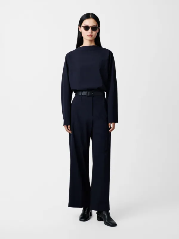 Baier Tropical Wool Pant in Darkest Navy sold by Studio Nicholson