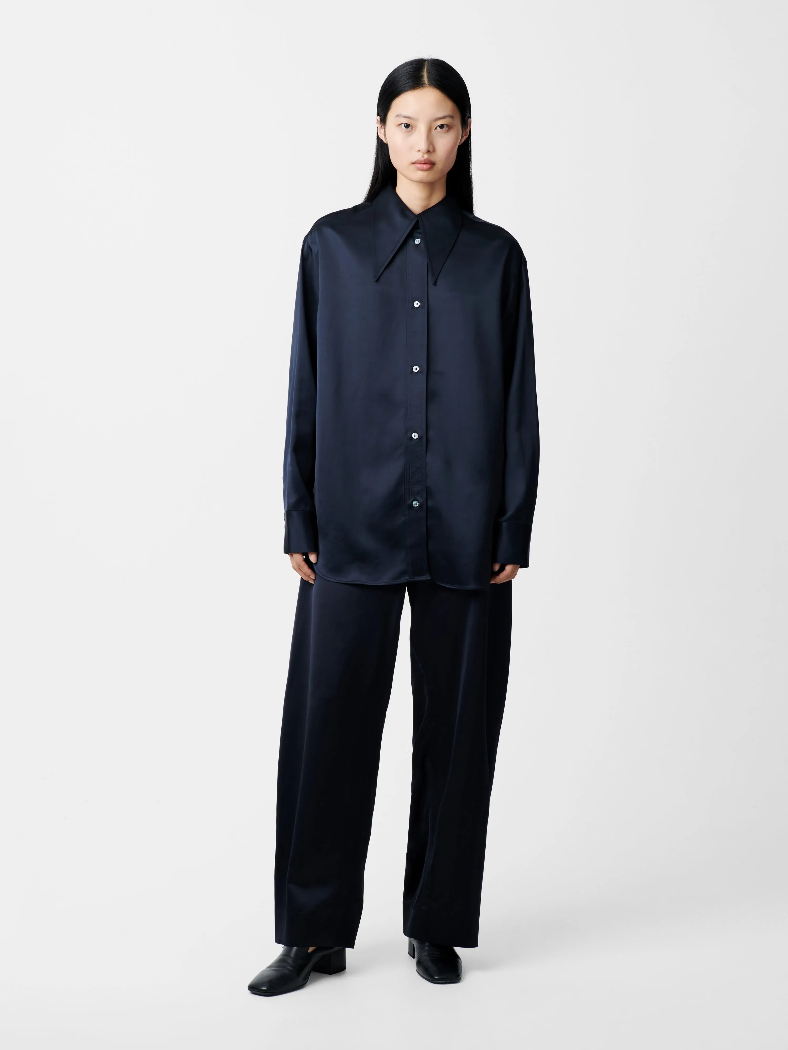 Gable Shirt in Black Ink sold by Studio Nicholson product image thumbnail 2