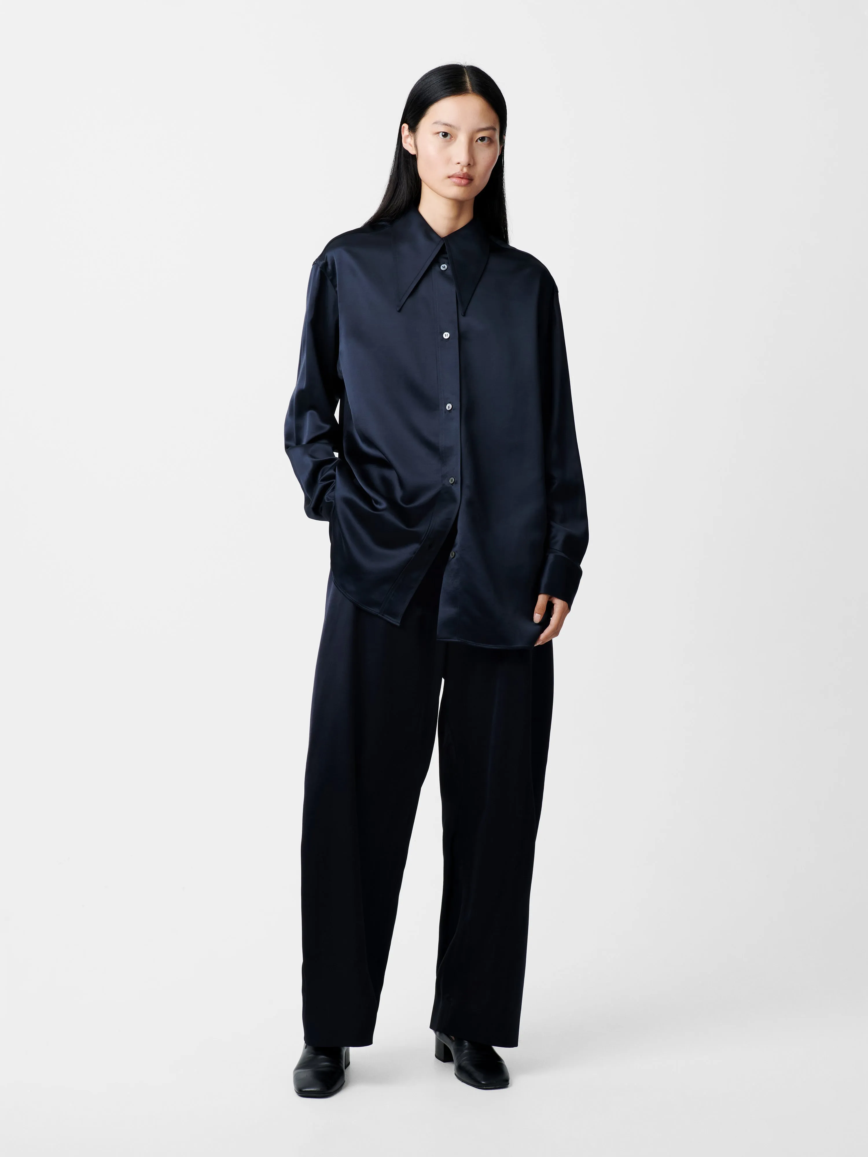 Gable Shirt in Black Ink sold by Studio Nicholson product image thumbnail 3