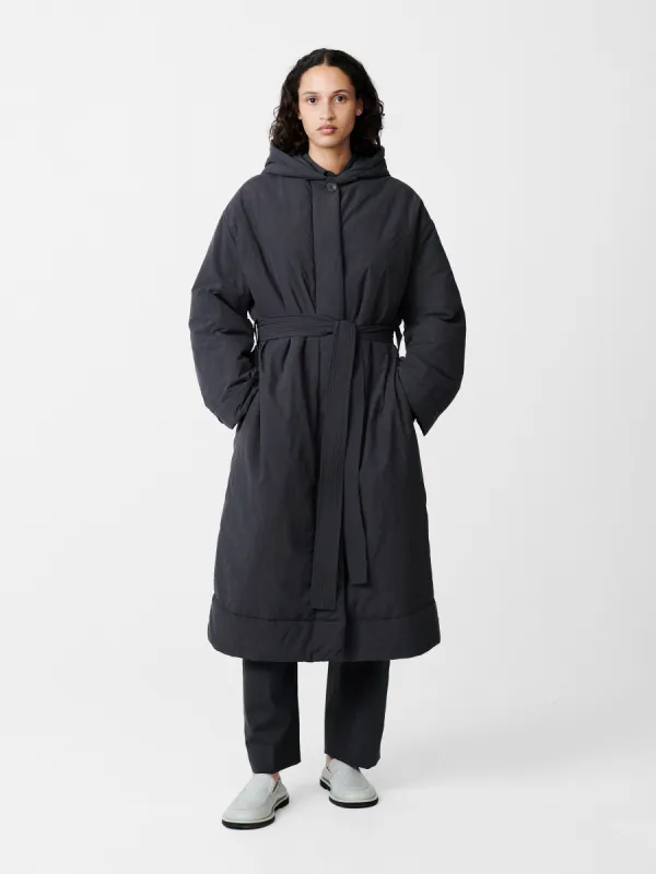 Kariba Ecodown Coat in Darkest Navy made by Studio Nicholson