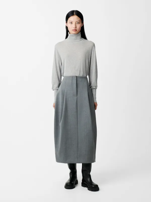 Carson Viscose Skirt in Grey Marl sold by Studio Nicholson