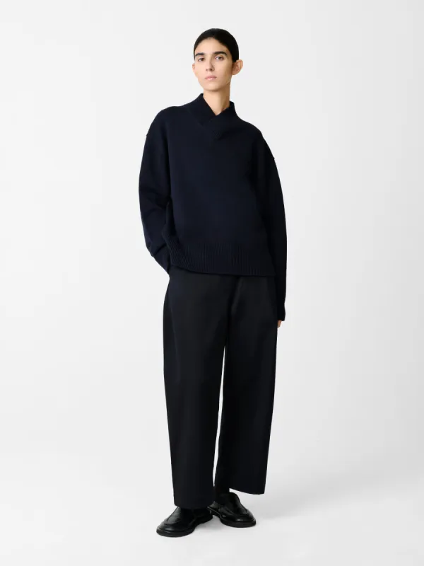 Chalco Twill Pant in Darkest Navy sold by Studio Nicholson