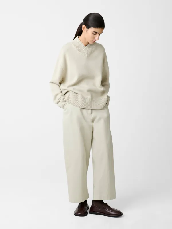 Chalco Twill Pant in Pebble sold by Studio Nicholson