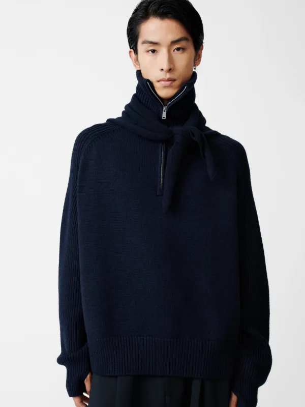 Level Knit in Navy Marl made by Studio Nicholson