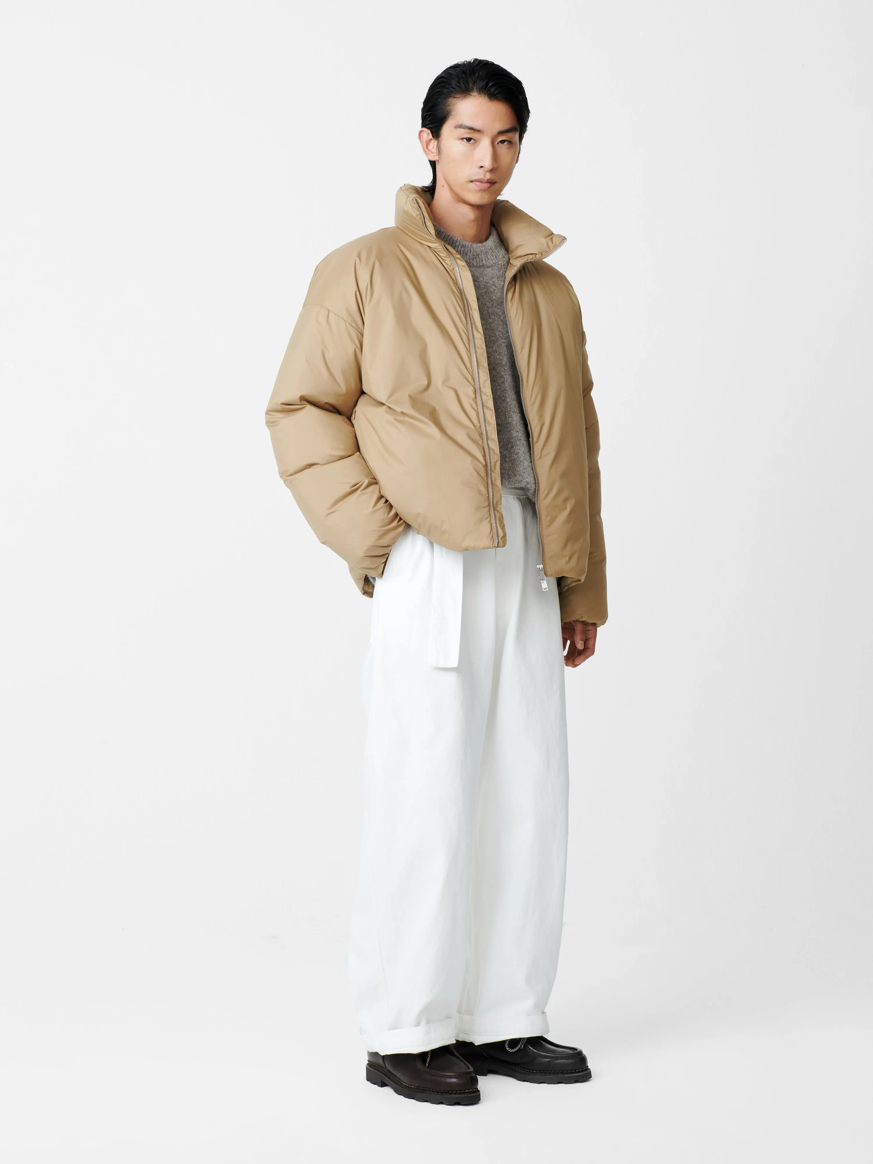 Loft Down Jacket in Taupe sold by Studio Nicholson product image thumbnail 3