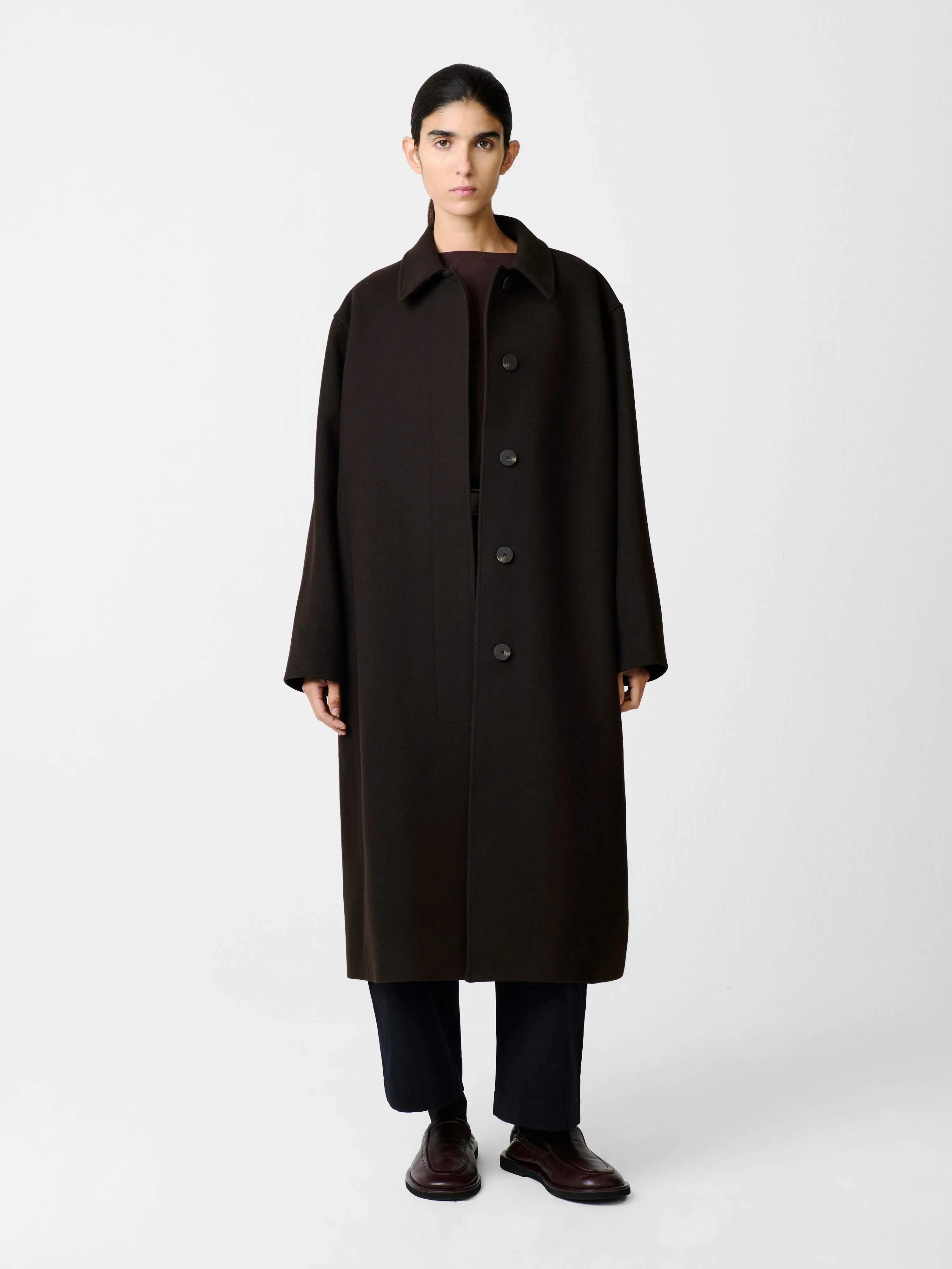 Ria Coat in Espresso sold by Studio Nicholson product image thumbnail 2