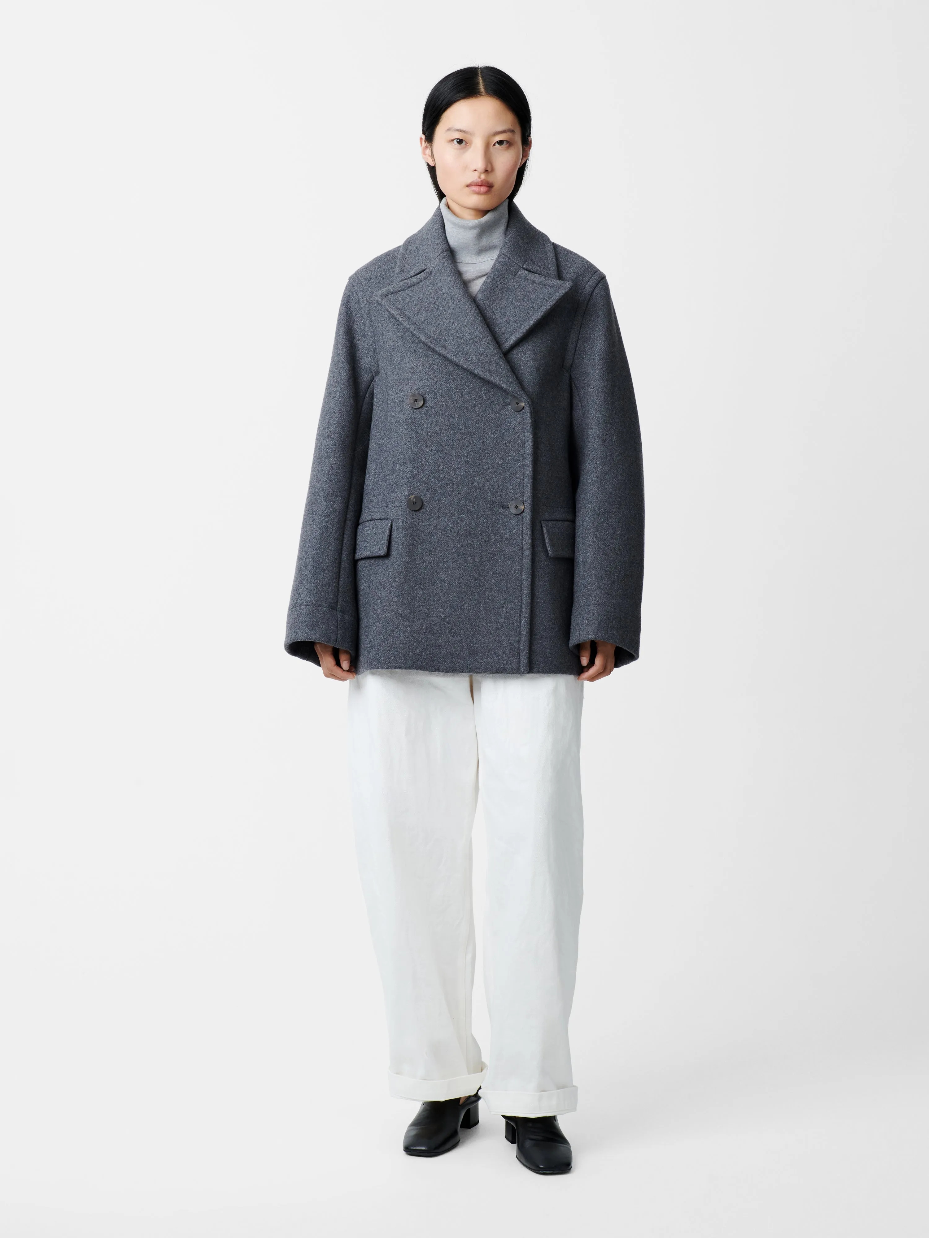 Coles Coat in Grey Melange sold by Studio Nicholson product image thumbnail 2