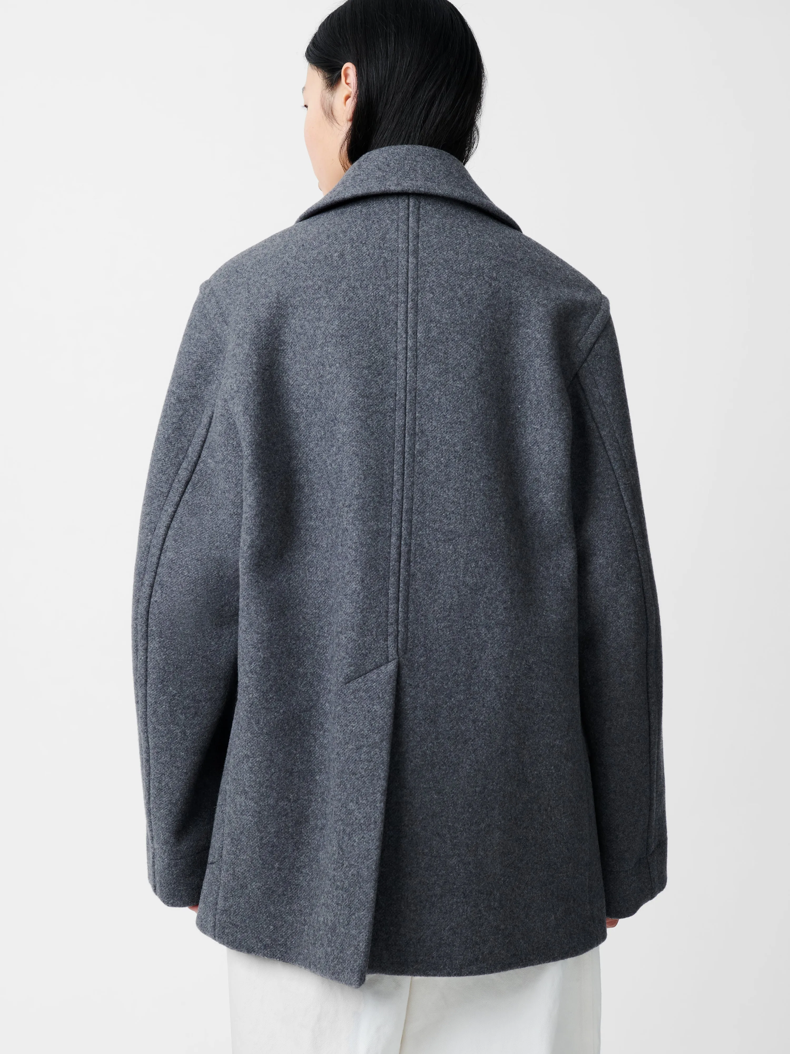 Coles Coat in Grey Melange sold by Studio Nicholson product image thumbnail 5