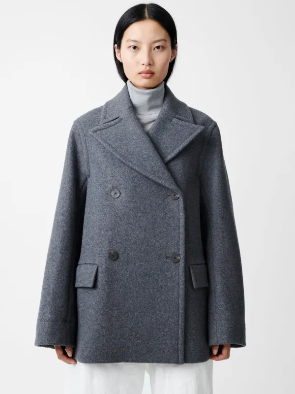 Coles Coat in Grey Melange sold by Studio Nicholson