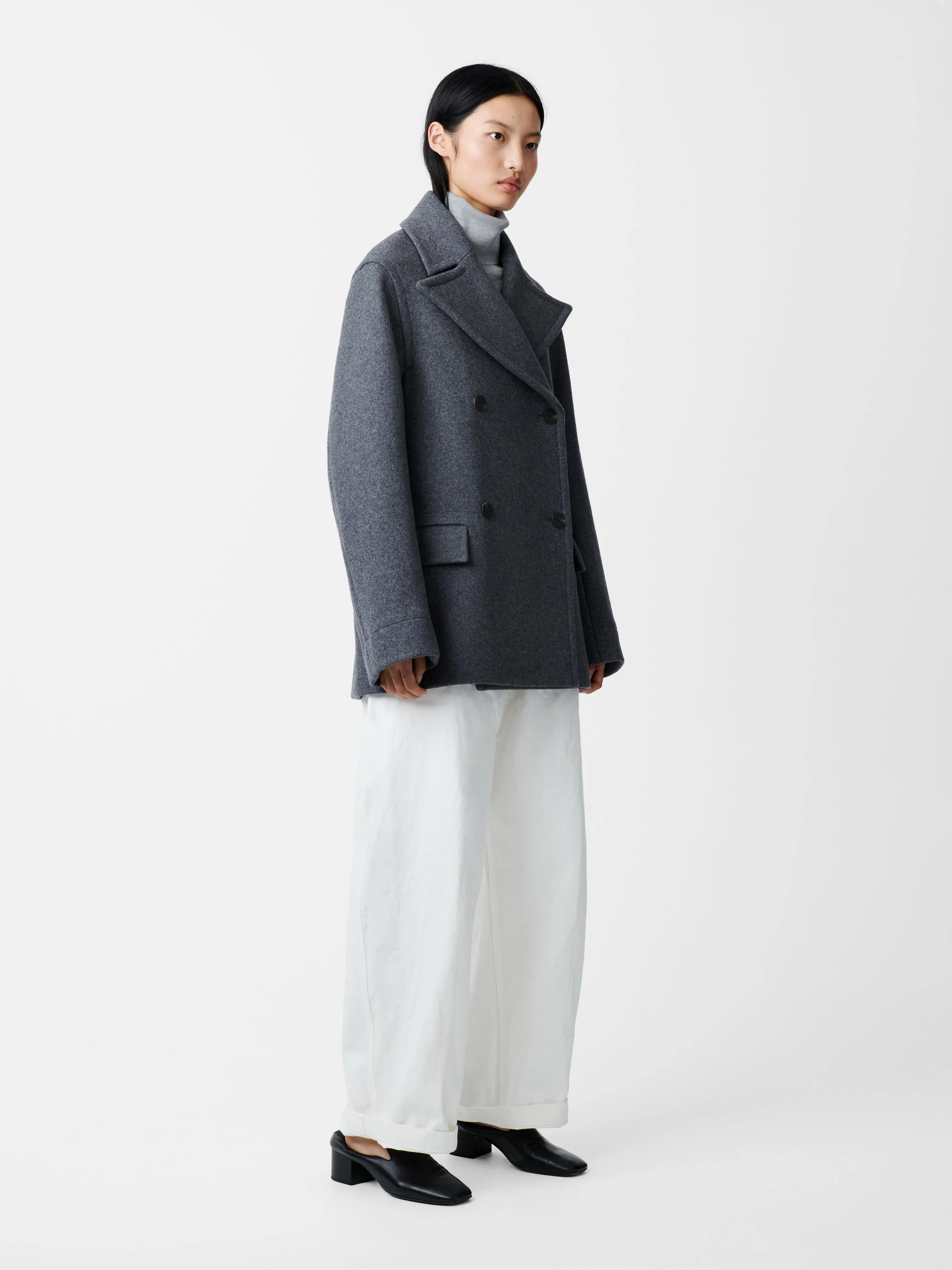Coles Coat in Grey Melange sold by Studio Nicholson product image thumbnail 3